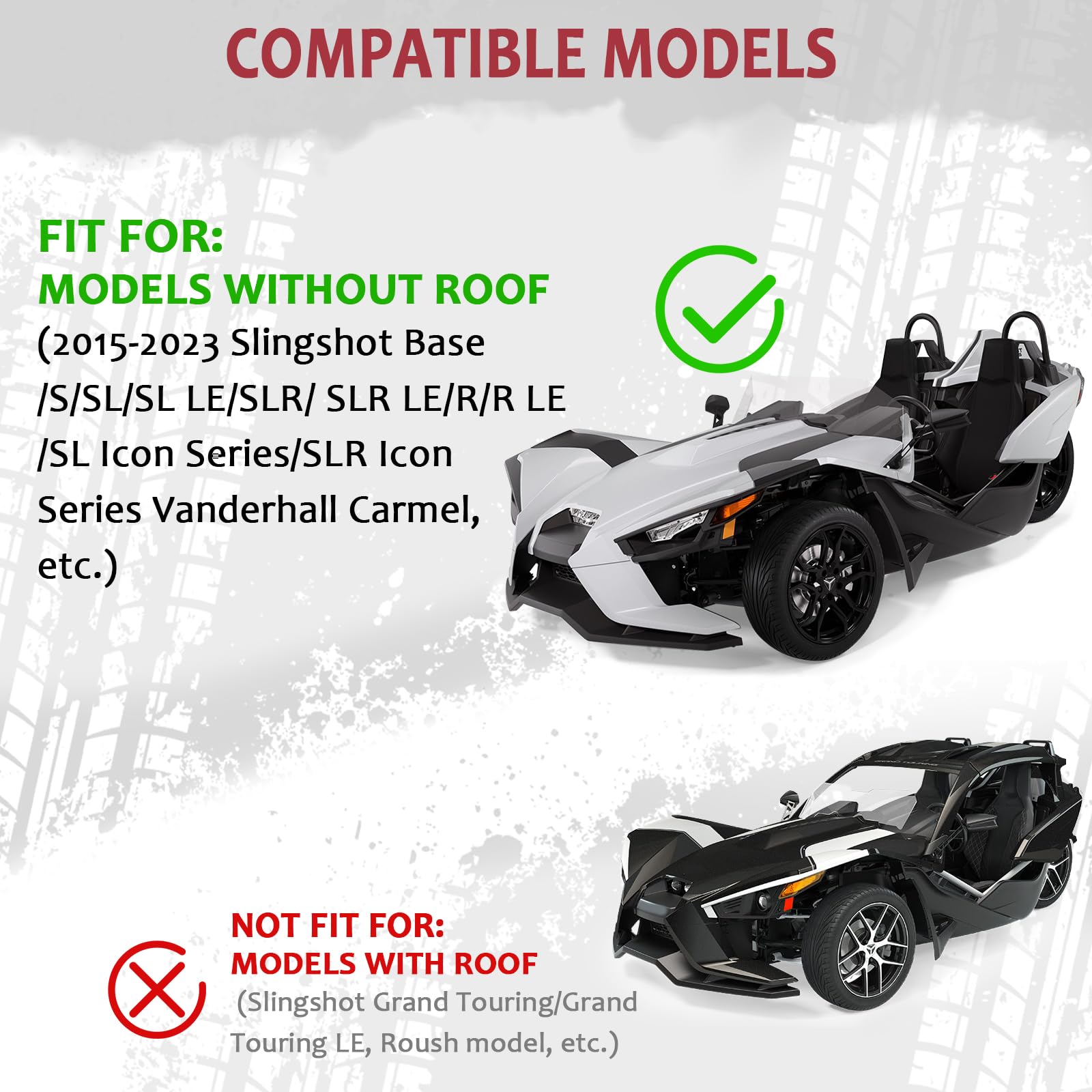 StarknightMT Slingshot Cover Waterproof Full Cover With Air Vents Compatible With Polaris Slingshot 2015-2023, All Weather Prote