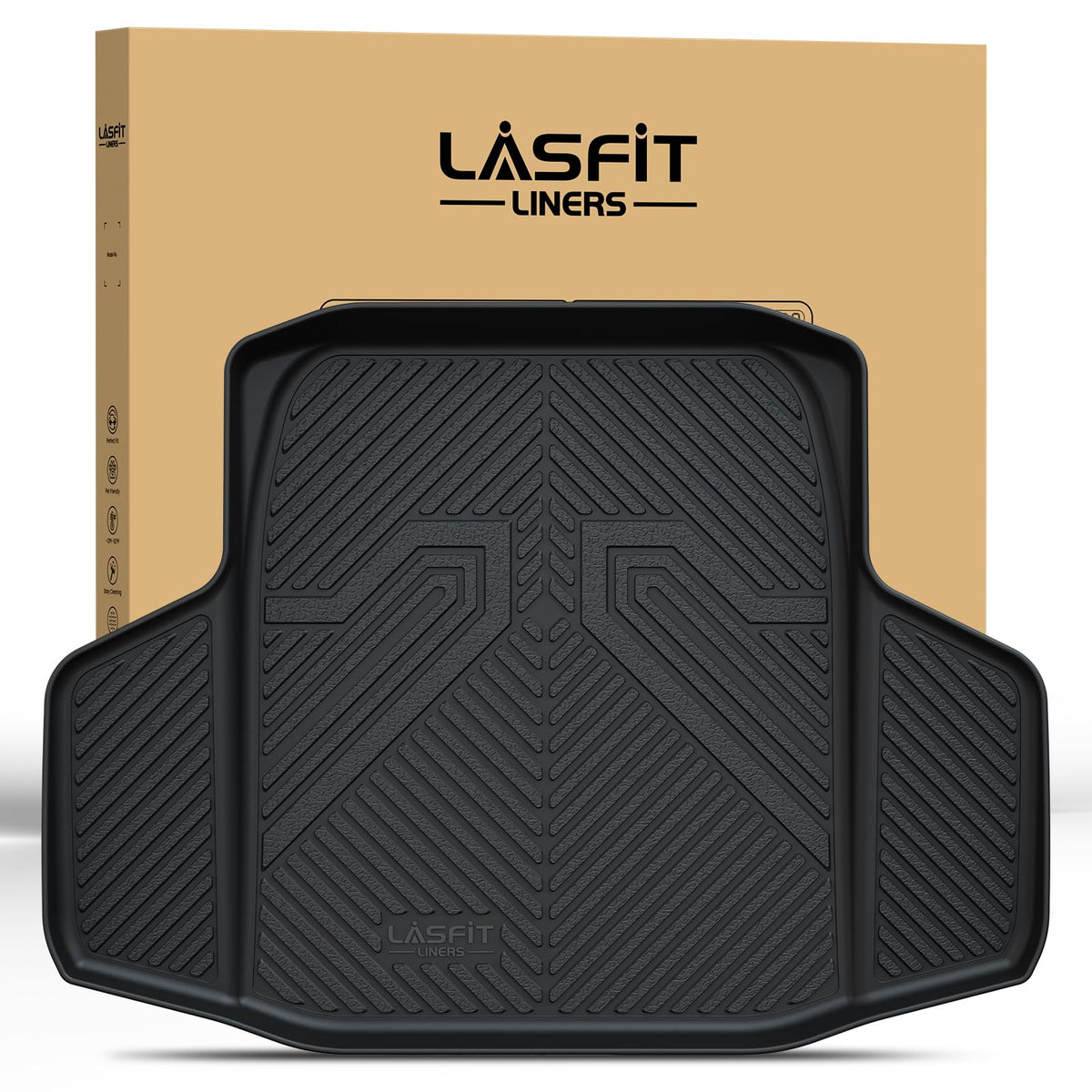 Lasfit Trunk Mat For Honda Accord Seden 2018 2019 2020 2021 2022 2023 2024 2025 (Include Hybrid Models), All Weather Tpe Custom