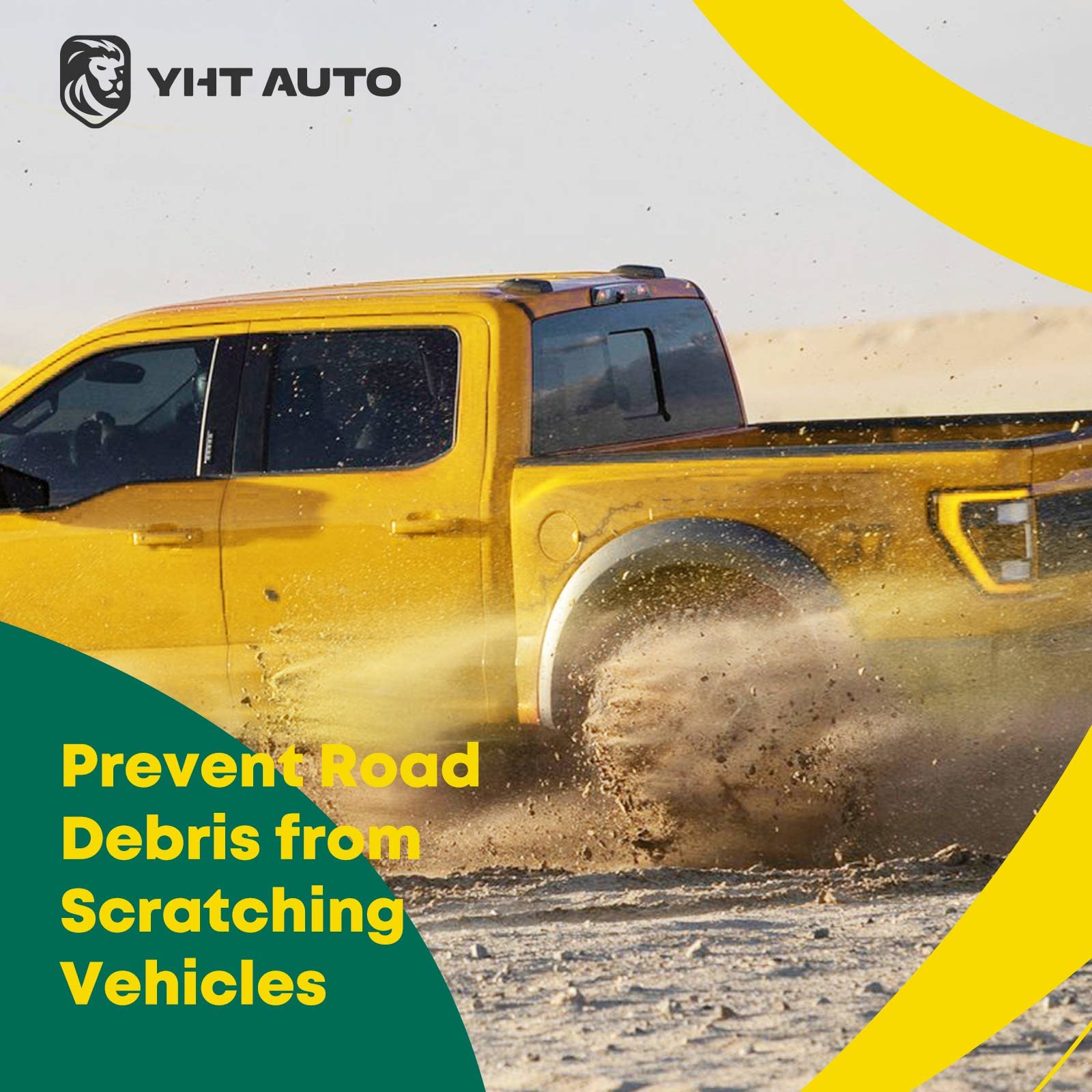 Yhtauto Pocket Style Fender Flares W/Hardware Kit Compatible With 2008-2010 Ford F-250 F-350 Super Duty, Smooth Black Wheel Cover Flare Protectors, Front & Rear, Set Of 4