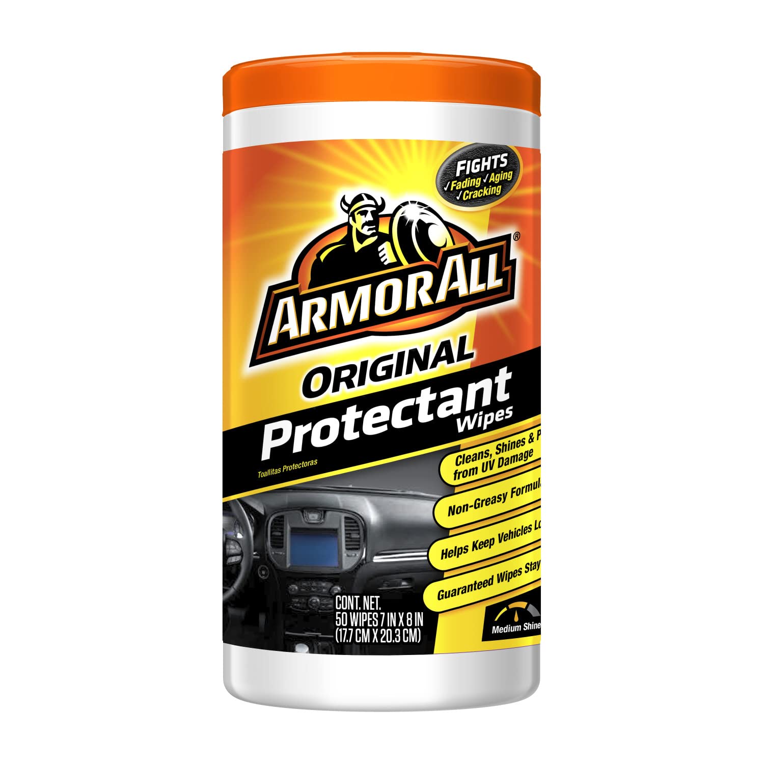 Armor All Car Protectant Wipes, Car Interior Cleaner With Uv Protection, 50 Wipes Each