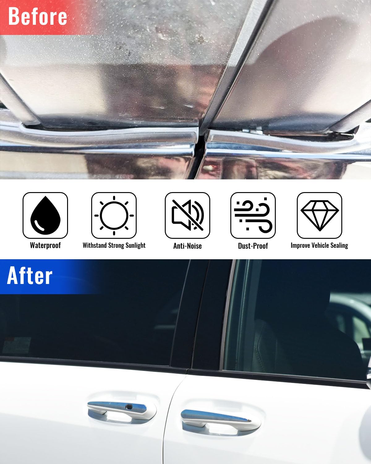 Weatherstrip Window Moulding Trim Seal Belt Fit For Toyota Sienna 2011-2020 Replace 6816008020 6818008020 6821008020 6823008020