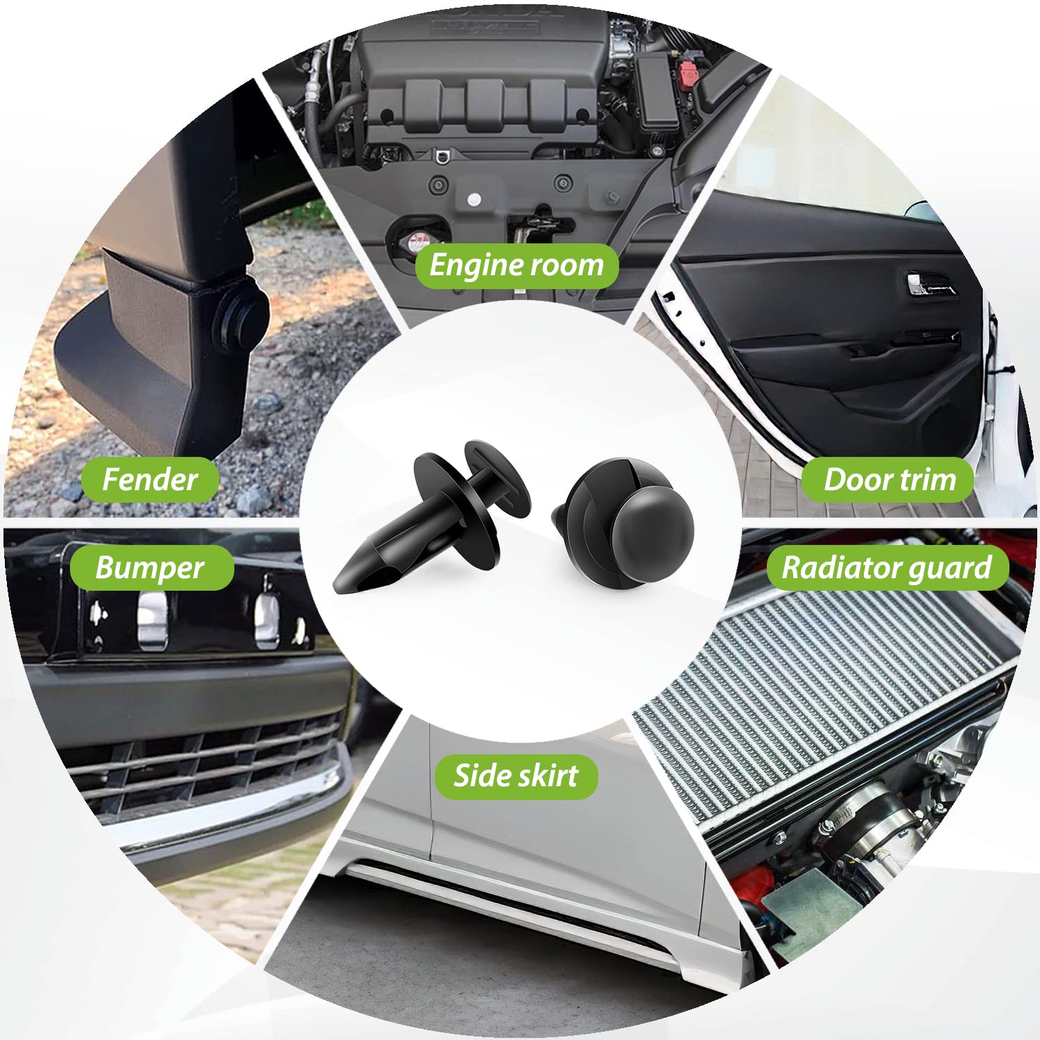 Frokom 480Pcs Car Retainer Clips,12 Most Popular Sizes Nylon Push Pin Set,Auto Body Door Panel Fastener Trim Remover Kit For Toyota Gm Ford Honda Acura Chrysler