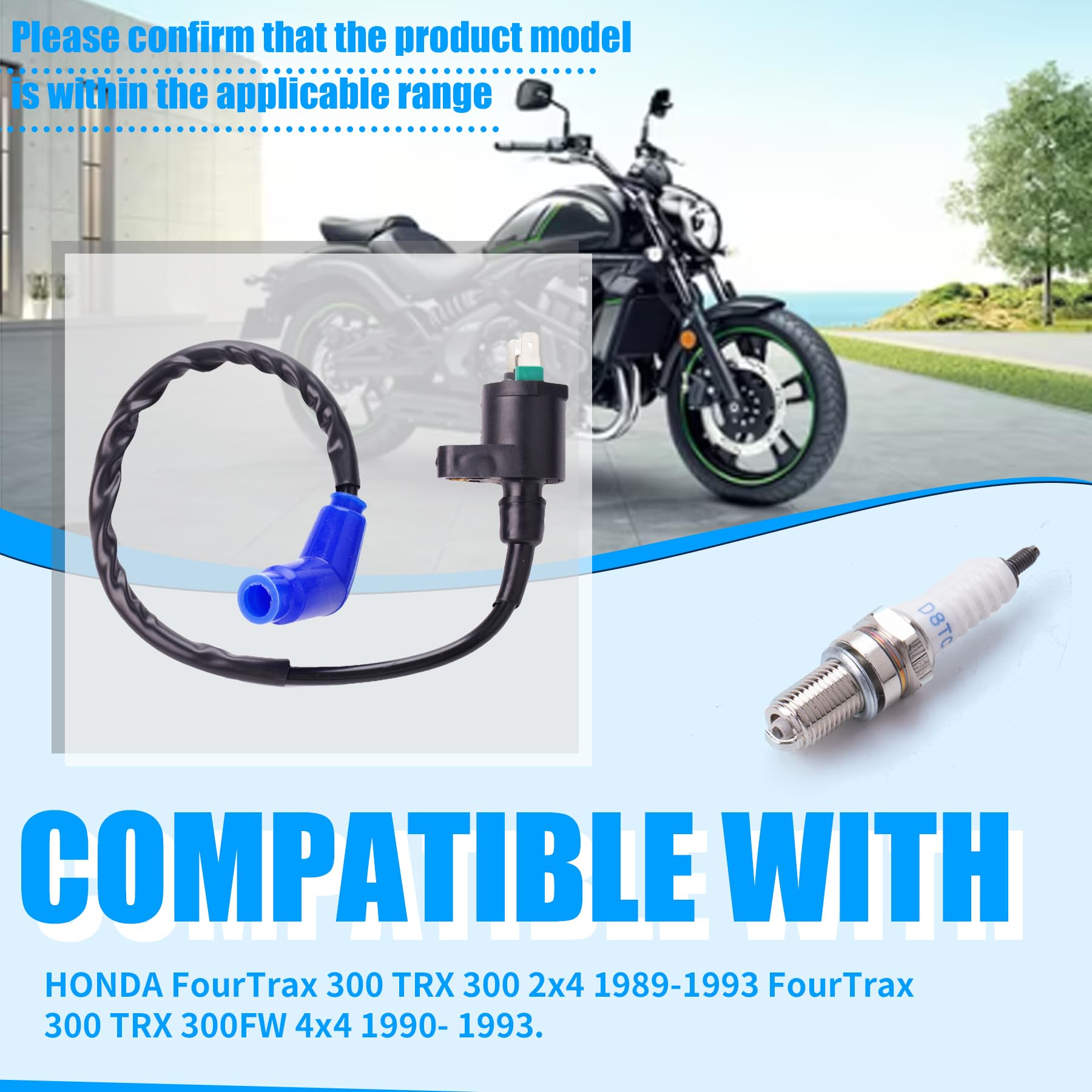 Ciom Igniter Cdi Box And Ignition Coil Spark Plug For Honda Fourtrax 300 Trx 300 Trx300Fw 4X4 2X4 1991 1990 1989 1992 1993 Oem 30510-Hc4-000 30410-Hc4-770