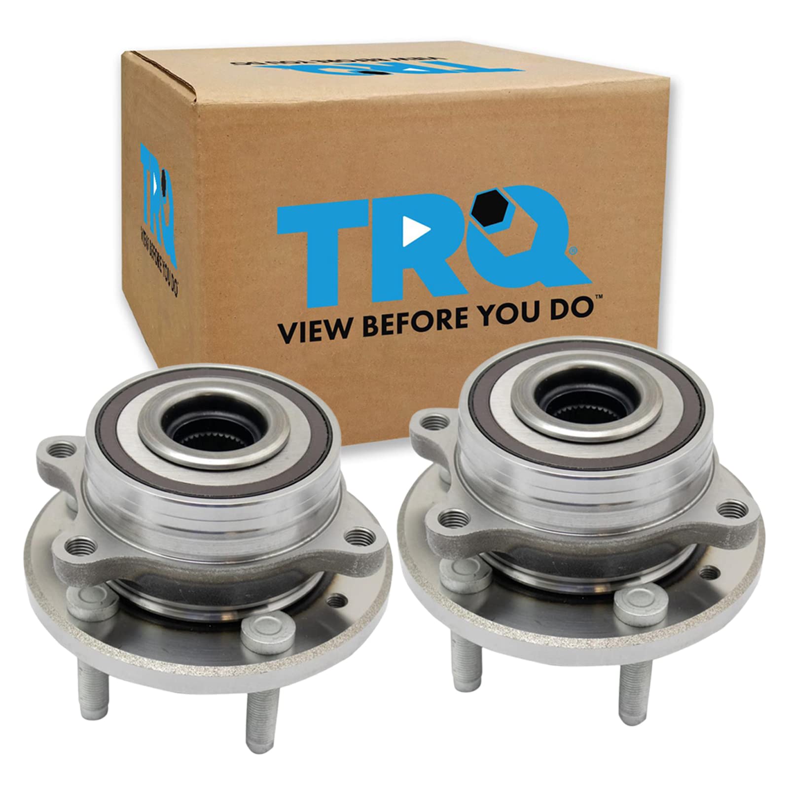 Trq Front Wheel Hub Bearings Assembly Set Compatible With 2013-2019 Ford Police Interceptor Sedan 2014-2018 Special Service Poli