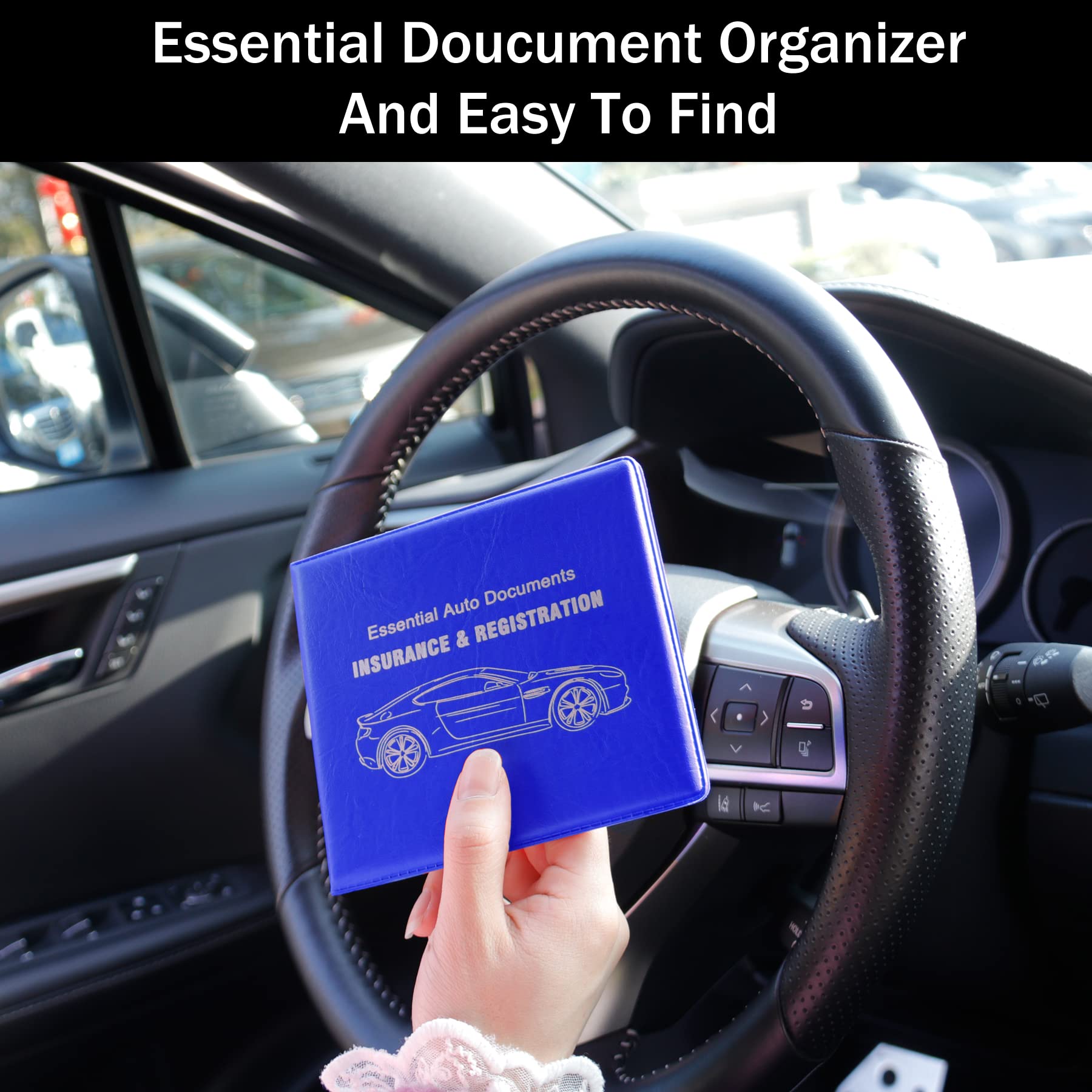 Uyye Auto Car Essential,Car Registration And Insurance Card Documents Holder2-Pack,Car Interior Accessories For Car,Truck,Suv An