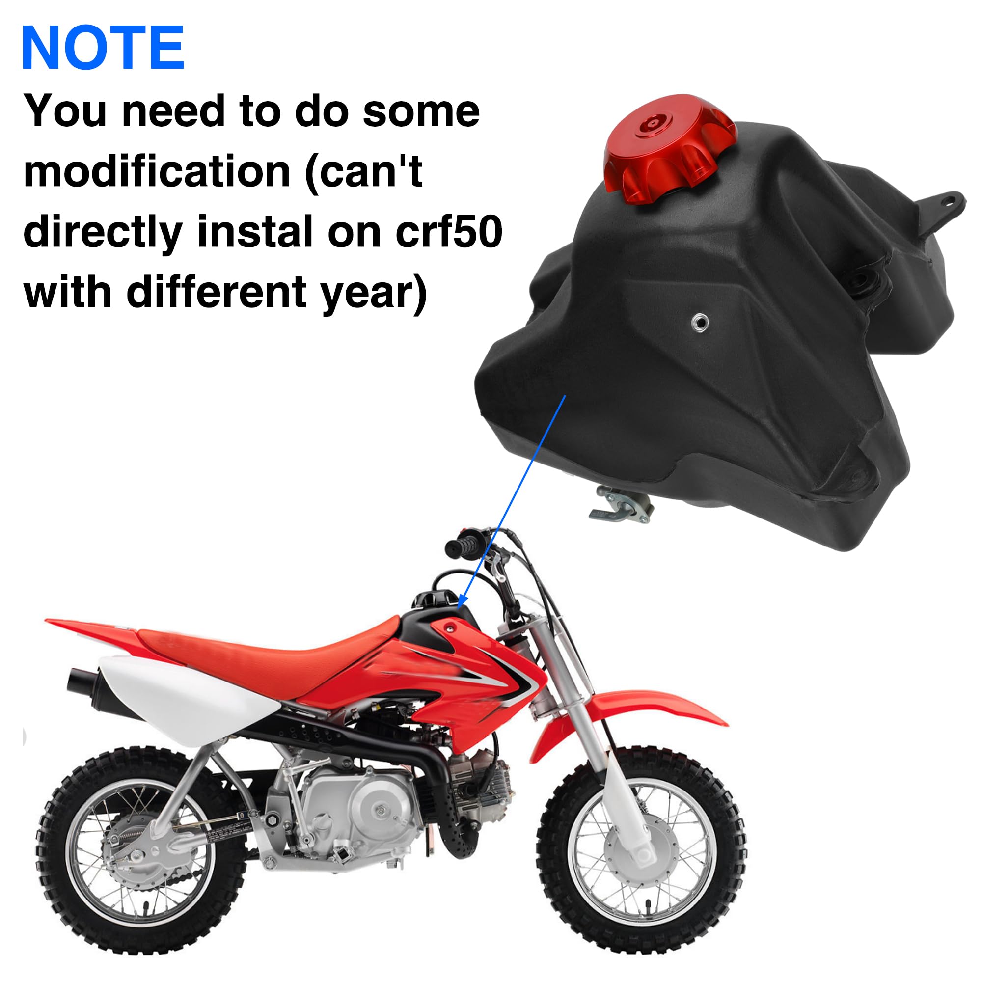 Yoxufa Dirt Bike Gas Fuel Tank For Crf50 Xr50 Ssr125 110Cc 125Cc 50Cc 70Cc Pit Dirt Bike Pitster Pro Sdg 107 Baja 49 Taotao Cool