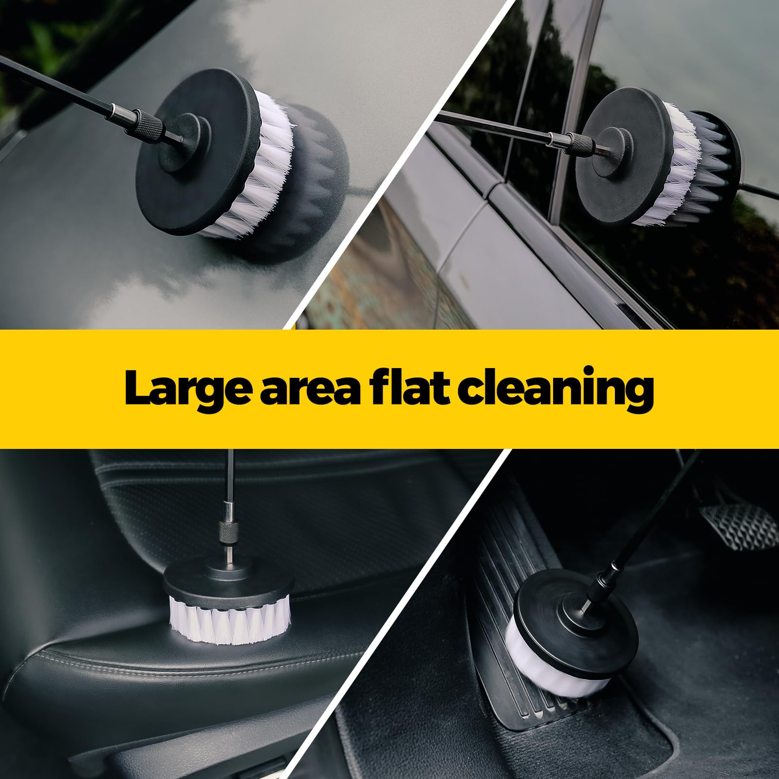 Holikme 5Pack Drill Brush Attachment Set,Power Scrubber Brush Extended Long Attachment For Bathroom Surfaces, Grout, Floors, Bat