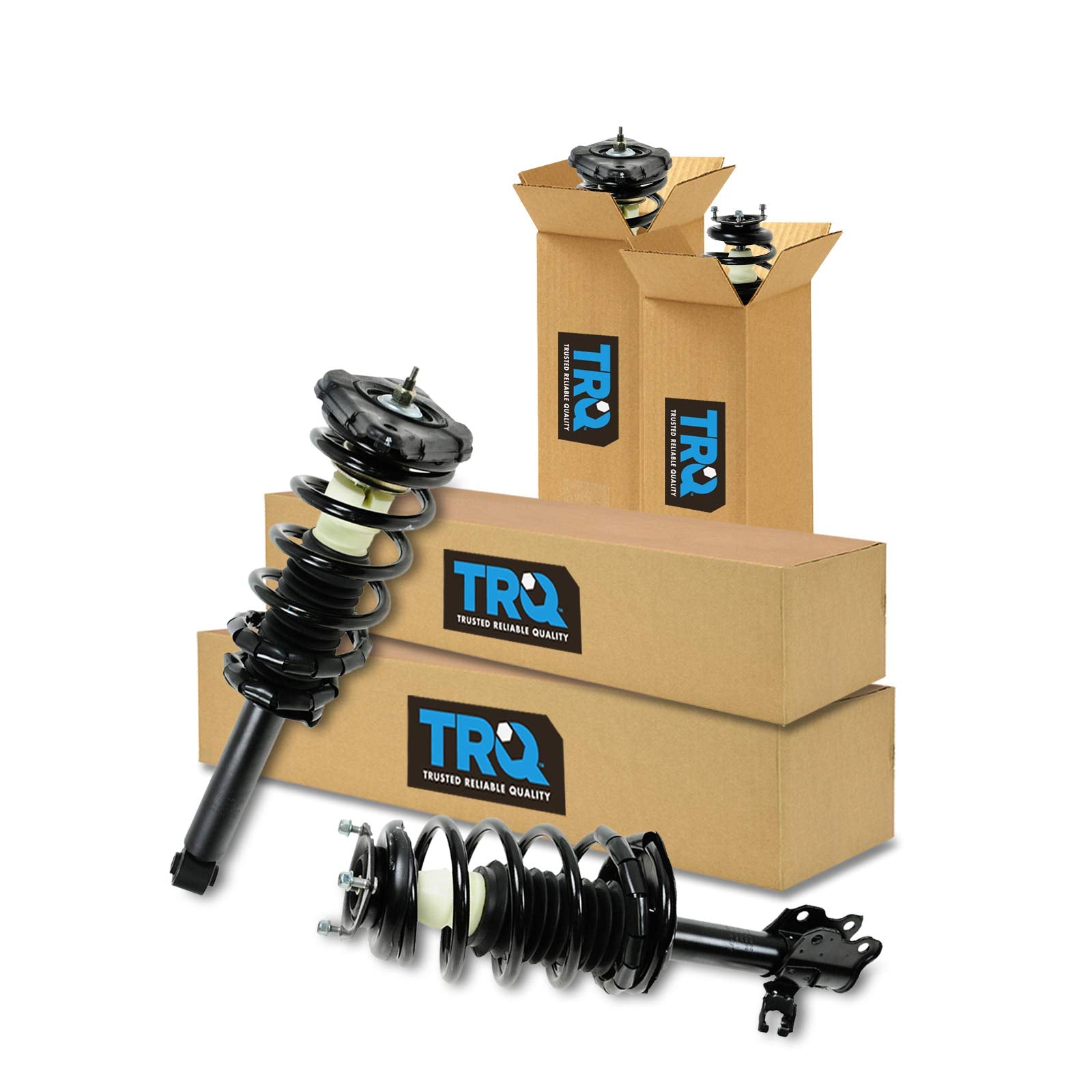 Trq Front And Rear Complete Strut Assembly & Shock Absorber Kit Complete Strut & Coil Spring Assembly Shock & Spring Strut Assem