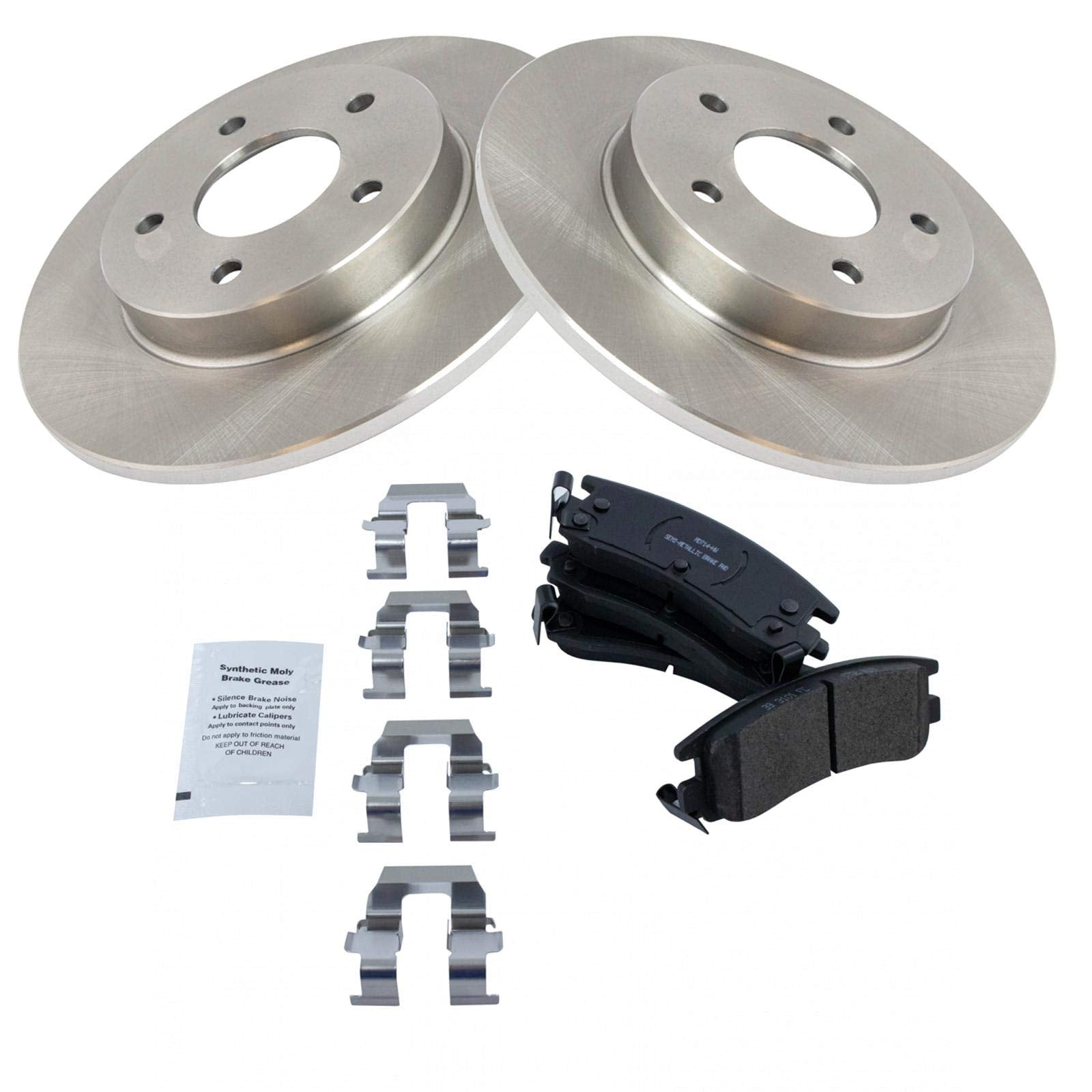 Trq Rear Brake Pad & Rotor Kit Semi-Metallic Compatible With 93 Allante 95-03 Aurora 94-99 Deville 97-02 Eldorado Lesabre 97-05