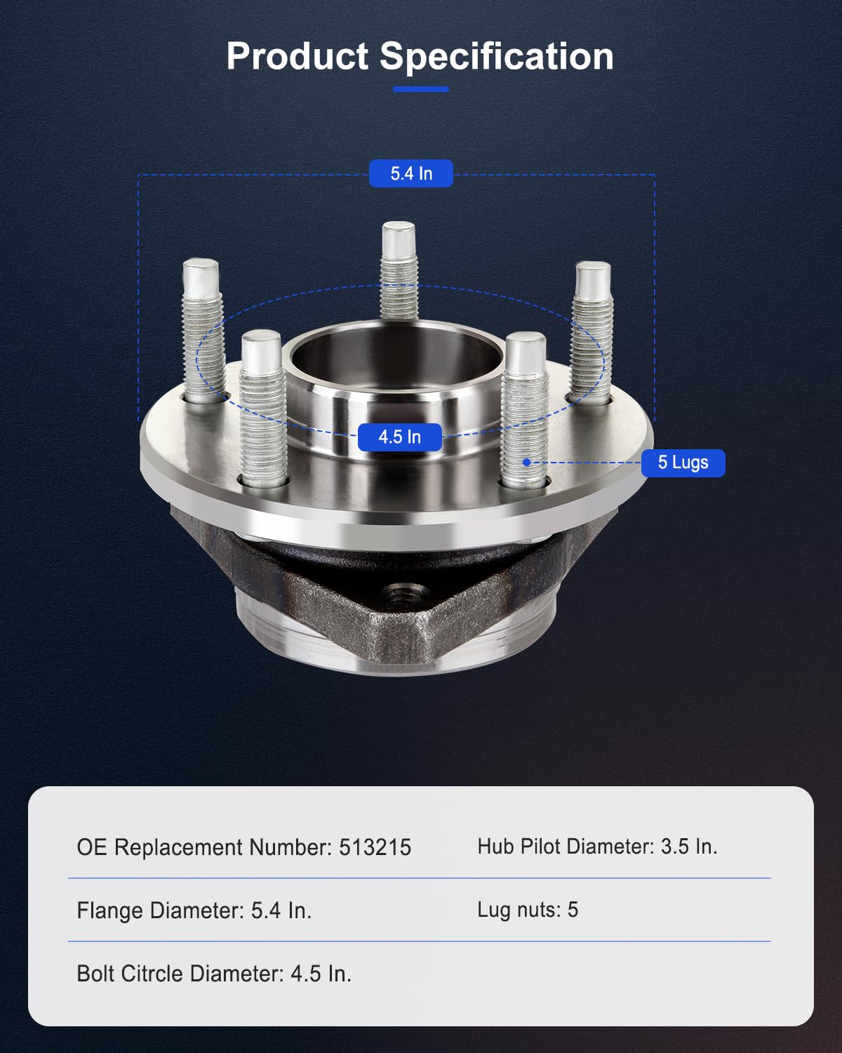 ECCPP Replacement For Wheel Bearing and Hub Assembly For Chevrolet For Malibu 2004-2009 For Pontiac G6 2005-2009 For Saturn Aura