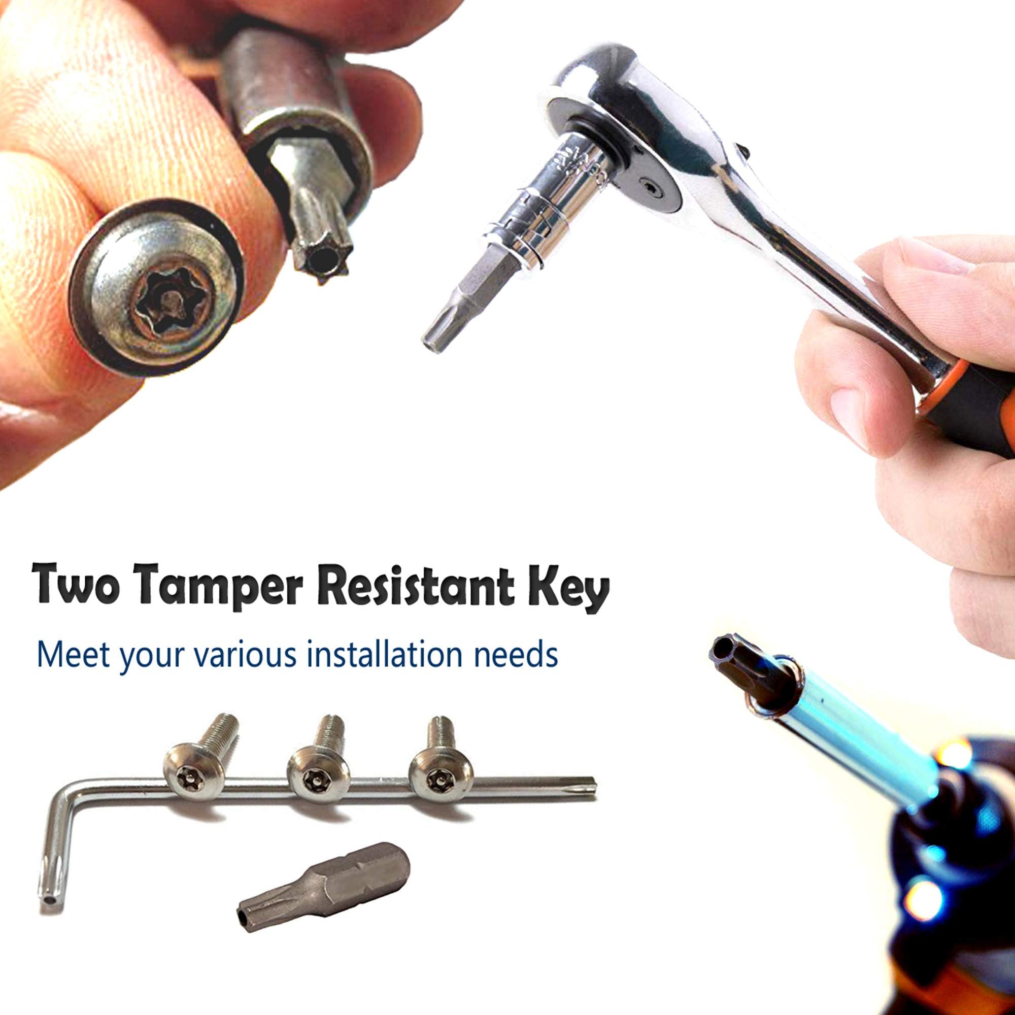 Aootf Stainless Steel License Plate Screws - Anti Theft License Plate Frame Bolts Tamper Resistant Fasteners | 1/4(M6) Security Machine Screws | Qty 8 | For Protection License Plates On Cars Trucks