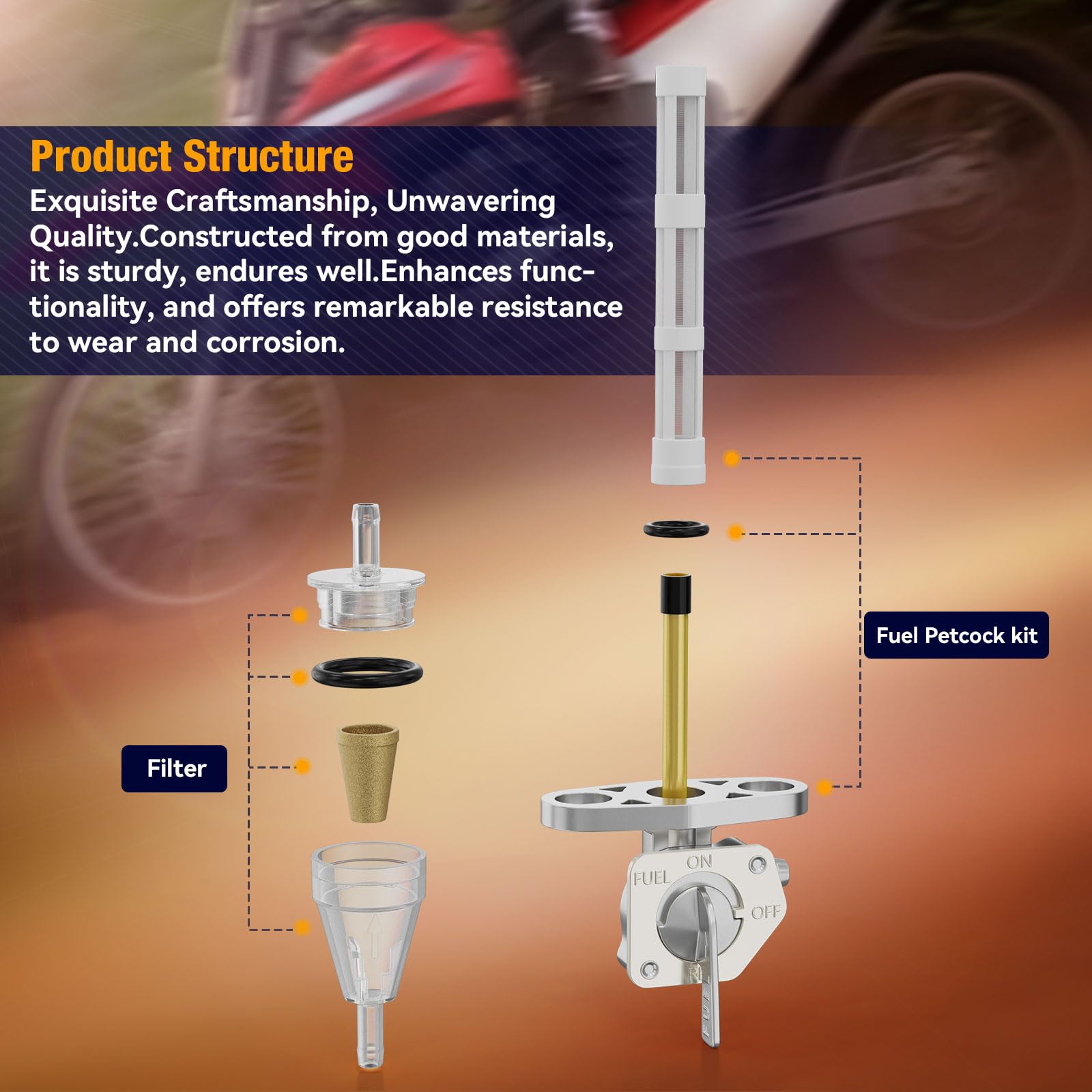 Fuel Valve Petcock Tank Switch Compatible With Honda Xr50 Xr70 Xr80 Xr100 R Crf50 Crf70 Crf80 Crf100 Crf150 Crf230 F 16950-Gel-7