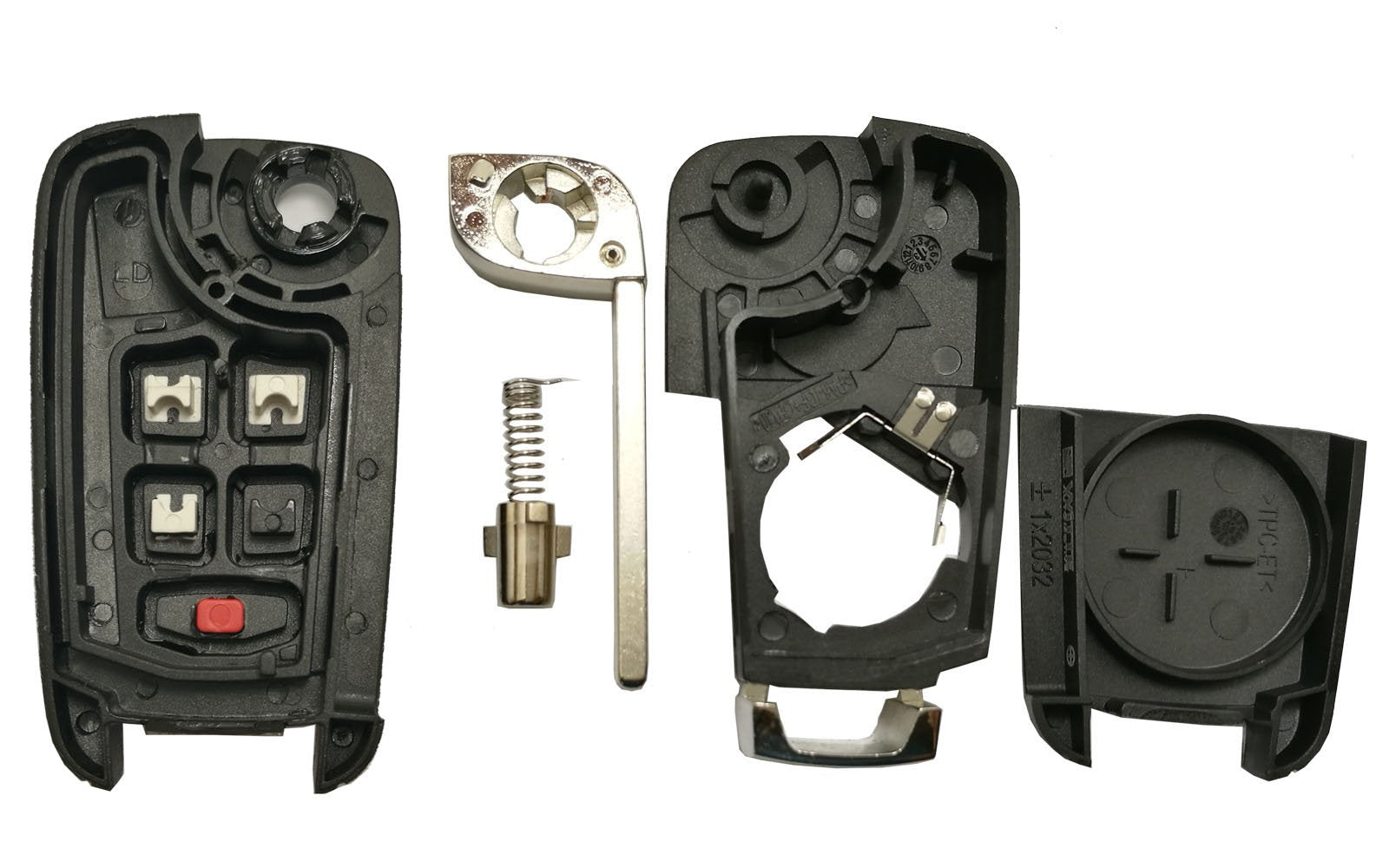 Key Fob Case Shell Fit For Chevrolet Chevy Equinox Sonic Gmc Terrain Oht01060512 4 Buttons Replacement Flip Folding Smart Car Key Fob Cover With Uncut Blade Blank (4 Buttons Flip Key Shell)