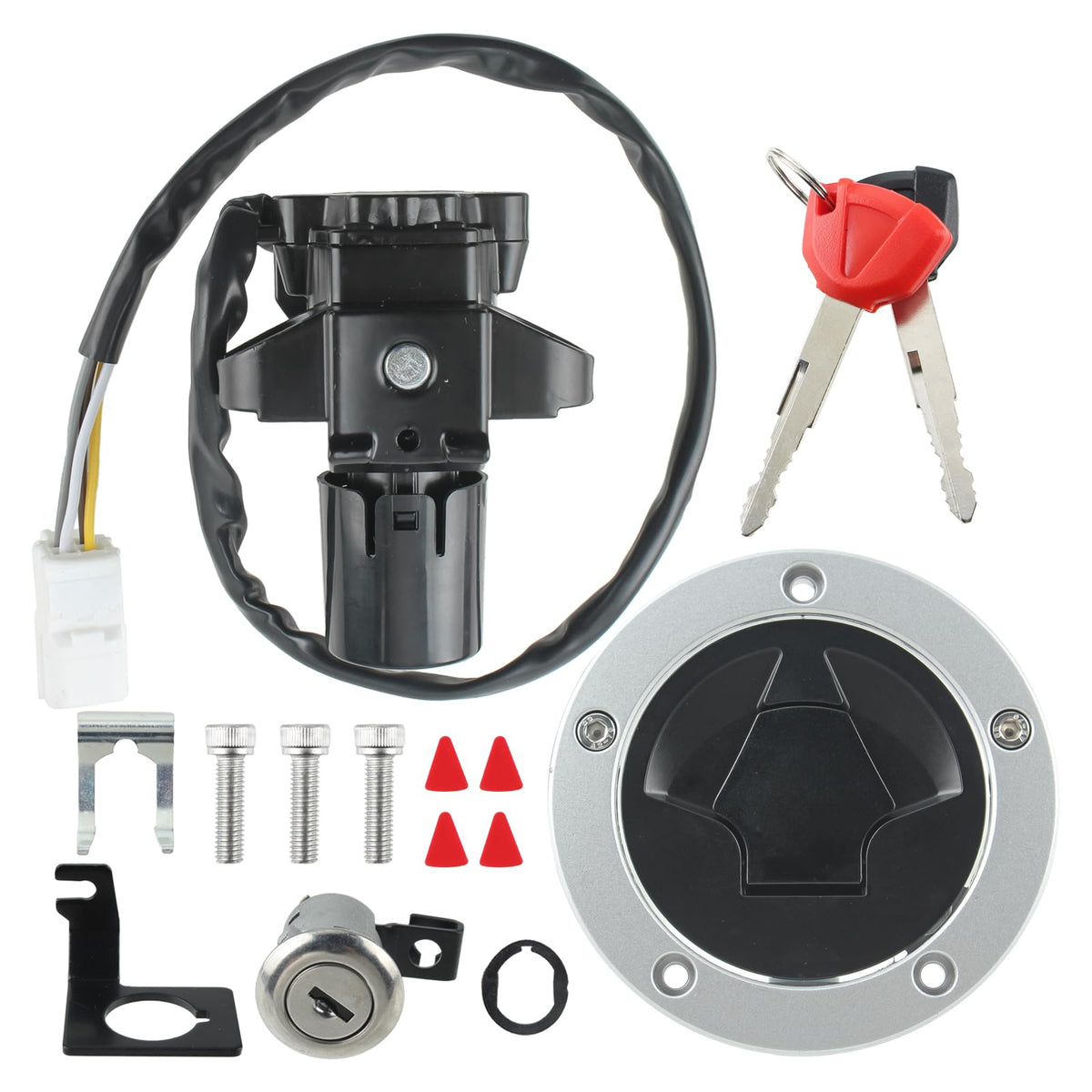 MOTOALL Ignition Switch Lock Key Complete Set Replacement Fit for Kawasaki Ninja 1000 ZX6R ZX10R Z1000SX
