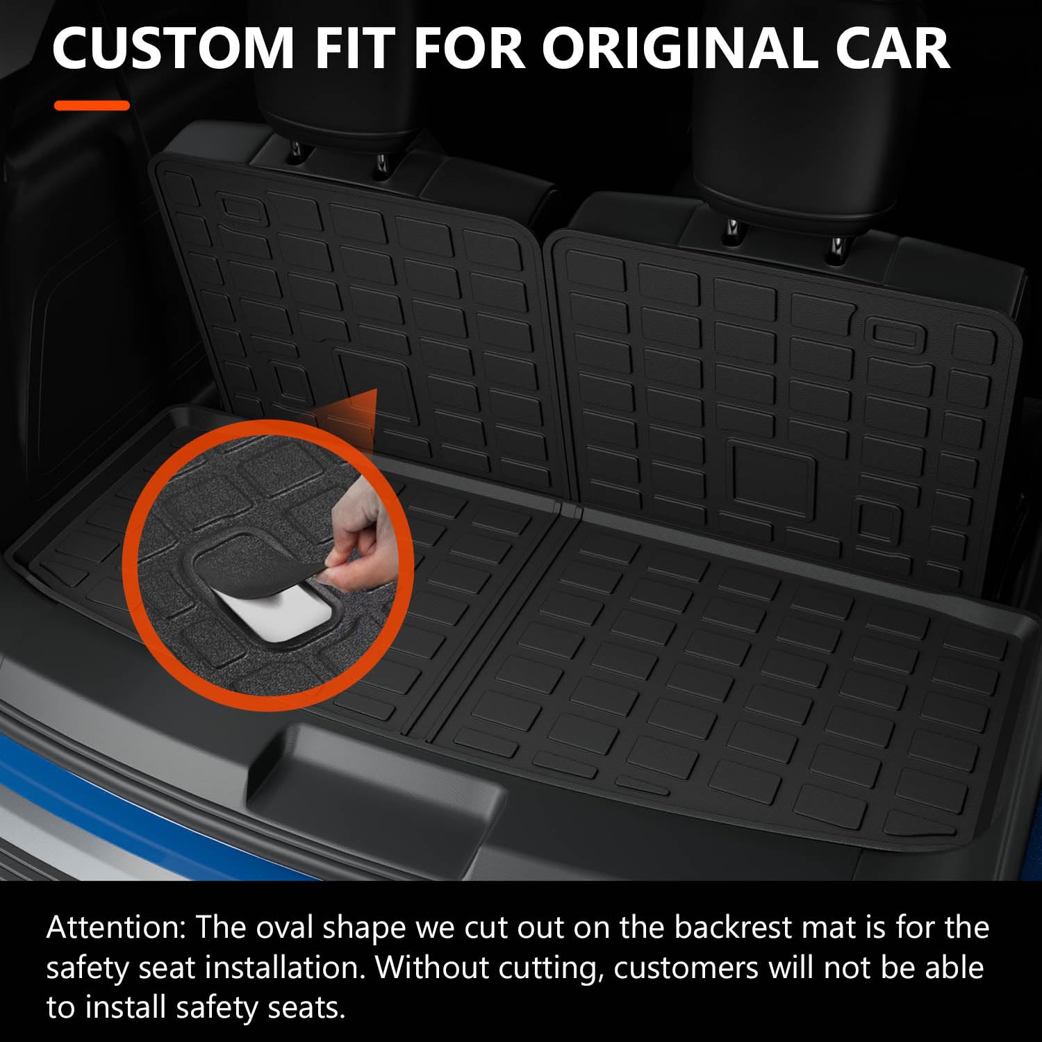 Powoq 6-Seat Floor Mat Compatible With 2020-2025 Ford Explorer Trunk Mat Tpe Backrest Mat Replacement For 2020-2022 2023 2024 20