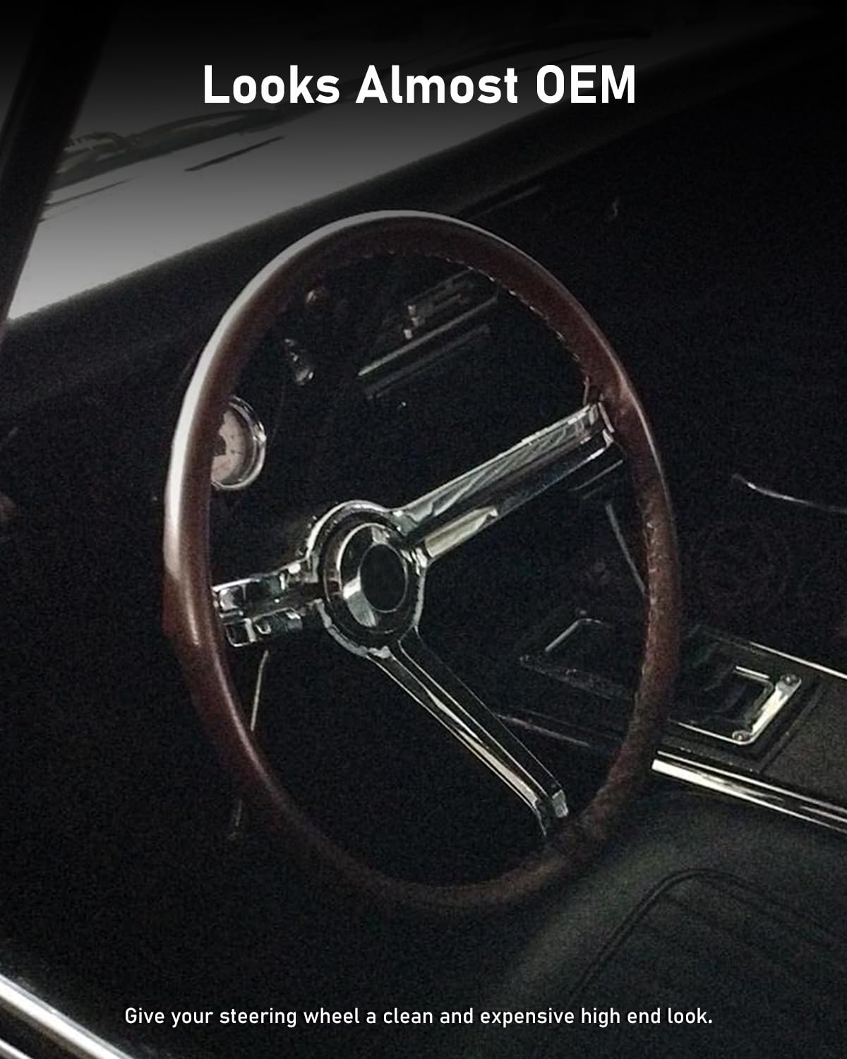 Belinous Leather Steering Wheel Cover Lace Up, Stitch On Wrap, Universal Fit 13-23 Inch Car Truck Suv Pickup Boat, A Whole Piece