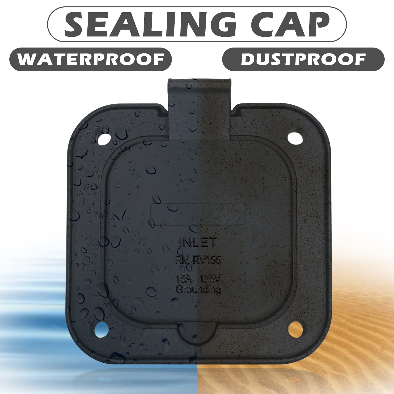 15 Amp Rv Shore Power Inlet, Eilxmag 125V Flanged Inlet Power Inlet Port Plug Nema 5-15P Rv Outlet With Integrated Dual 18'' Cor