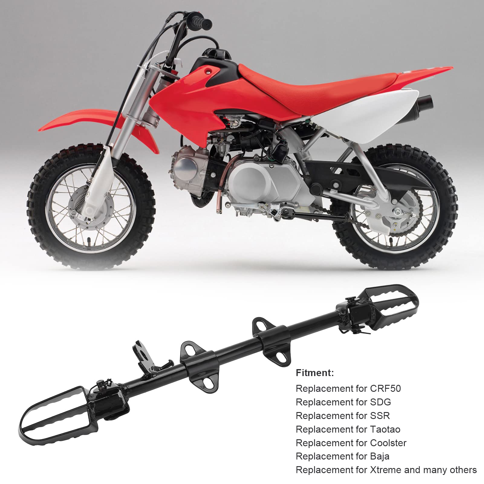 Footpegs Mount Bracket, Motor Footpeg Mount Bracket, Steel Alloy Black Replacement For Crf50 50Cc 70Cc 110Cc 125Cc Pit Bikes