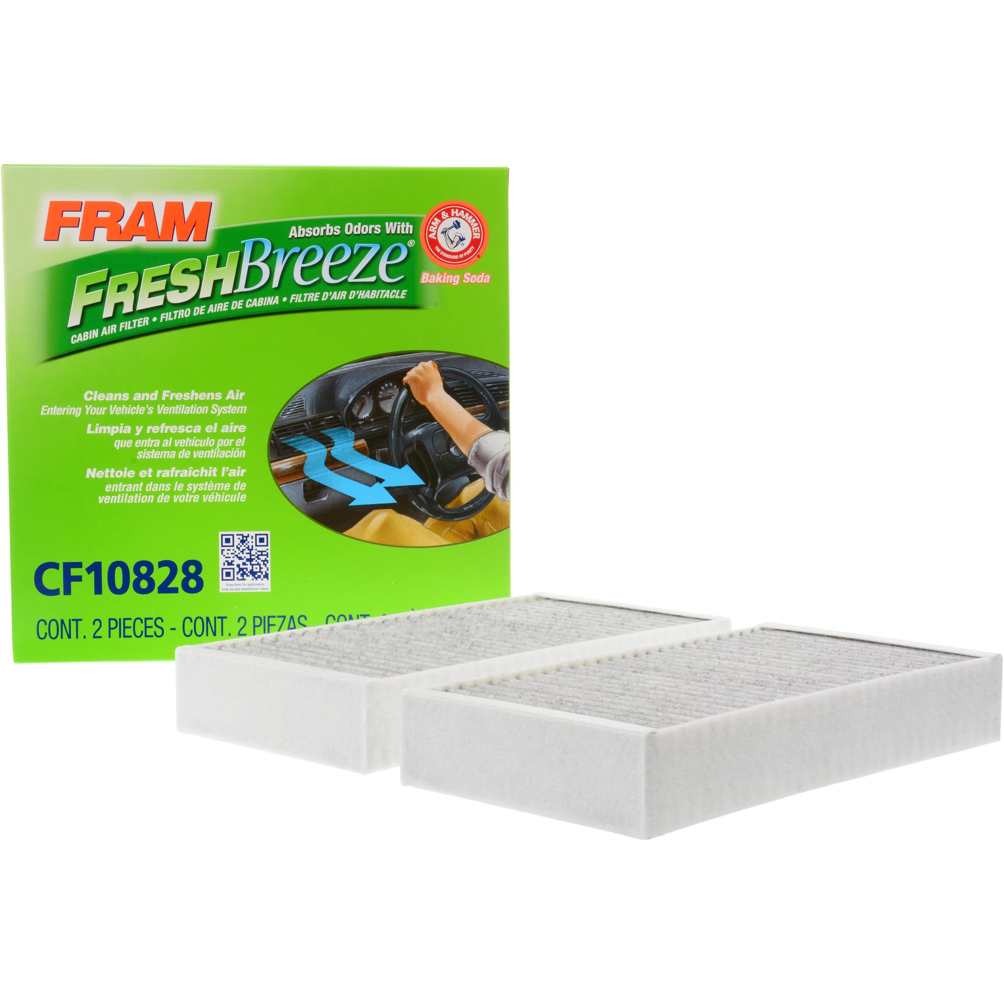 Fram Fresh Breeze Cabin Air Filter With Arm & Hammer Baking Soda, Cf10828 For Mercedes-Benz Vehicles