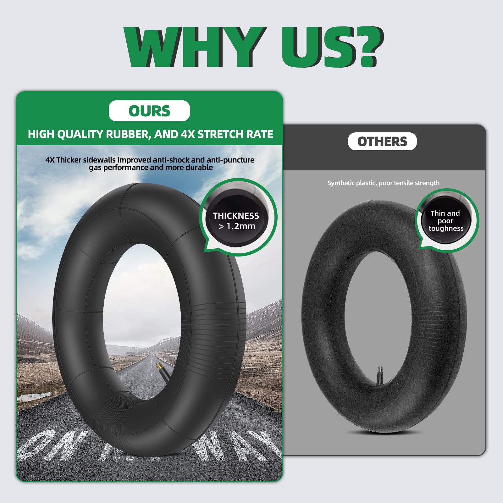 Laxeem 2Pack 15X6.00-6 Inner Tube With Tr-13 Straight Valve Stem For Lawn Mower, Atvs, Go-Karts, Golf Carts