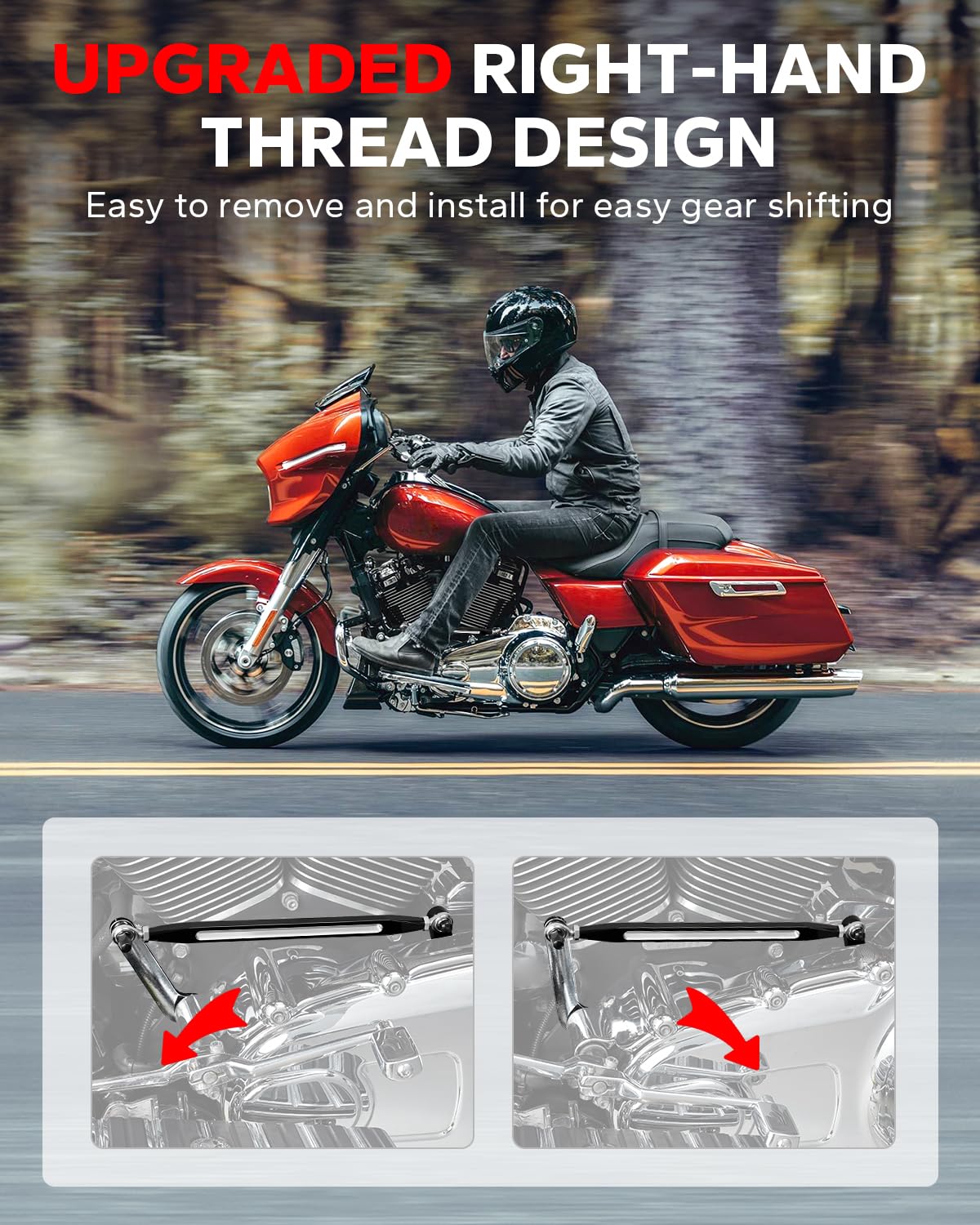 Amazicha Shift Linkage Shifter Compatible for Harley Davidson Electra Glide Street Glide Tour Glides Trikes 1980-2024,Black