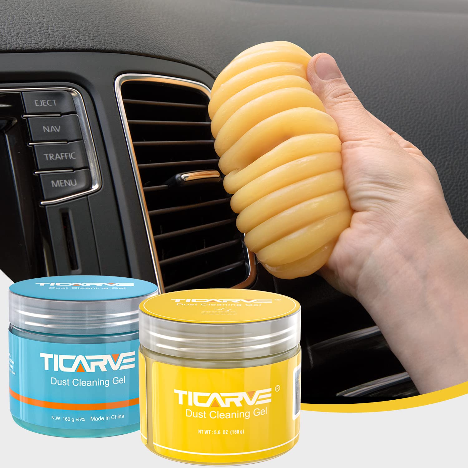 Ticarve Cleaning Gel For Car Putty Car Cleaning Auto Gel Detail Tools Car Interior Cleaner Universal Dust Removal Gel Car Vent C