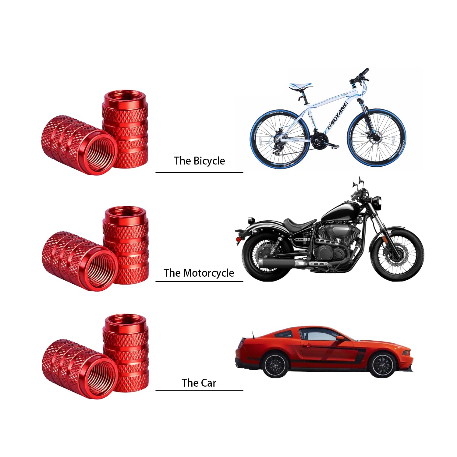 Xicyole Tire Valve Stem Caps,Black,Tire Caps,8Pcs,With O Rubber Seal,Corrosion Resistant,No Air Leaking,Dustproof,Universal Stem