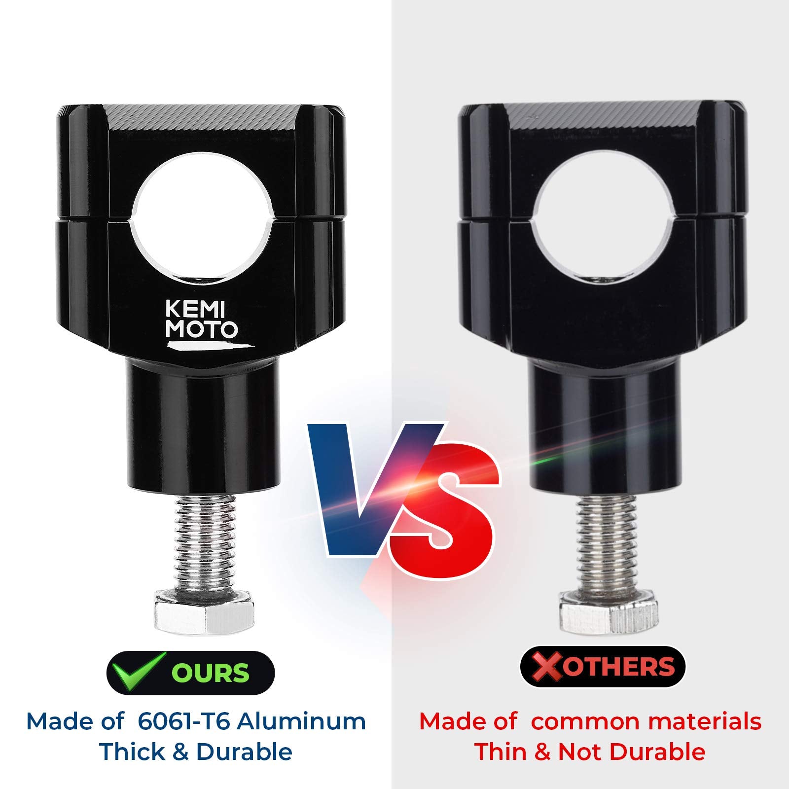 Kemimoto Motorcycle Handlebar Riser Clamp, Increase Motorcycle Handlebar Height, Fits For Sportster, Softail, Dyna, Road King, V-Star, Shadow, Or Vulcan, Universal Motorcycle Accessories