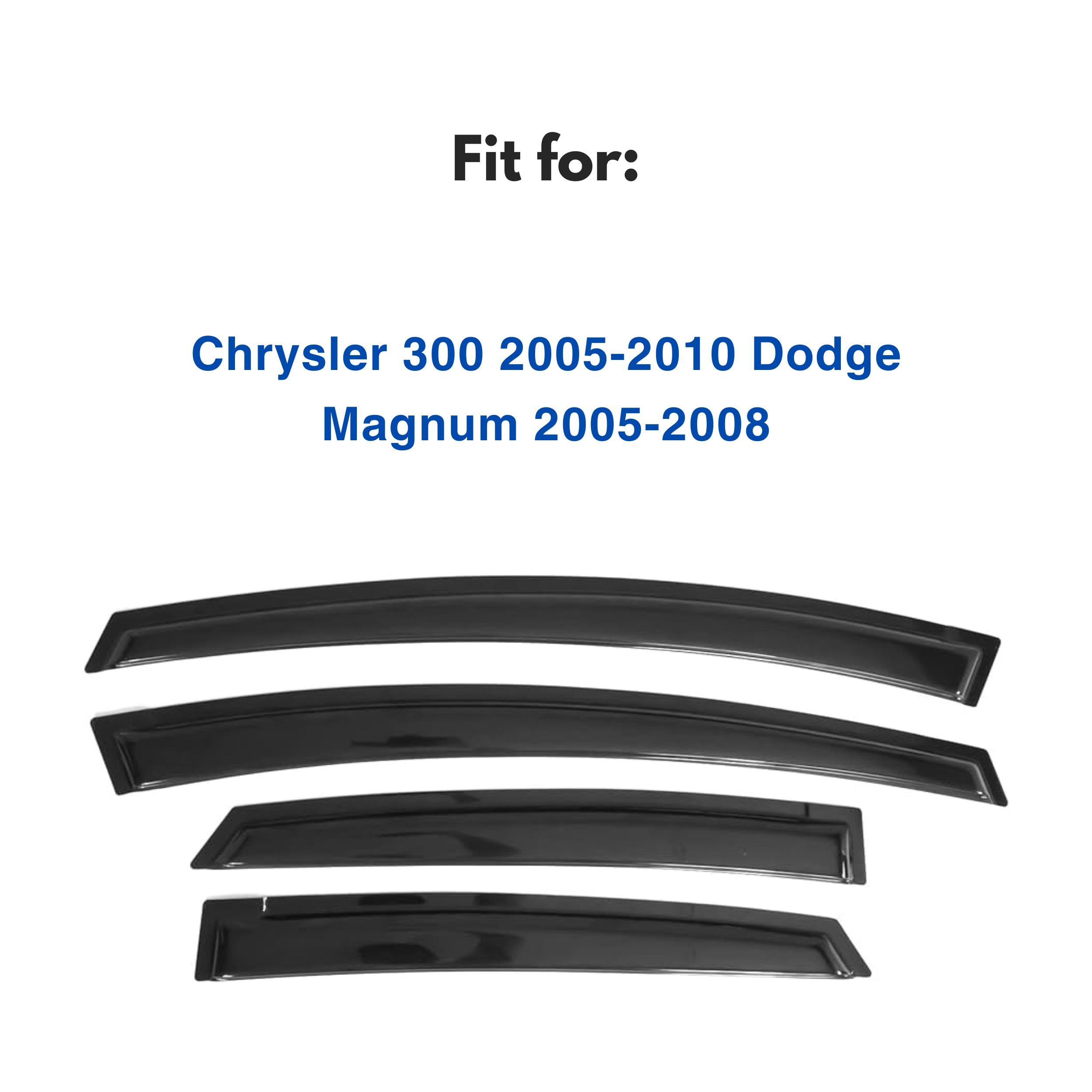 Ig Window Visor For Chrysler 300 2005-2010 & Dodge Magnum 2005-2008, Rain Guard Tape-On Extra Durable Sun Wind Side Vent Window