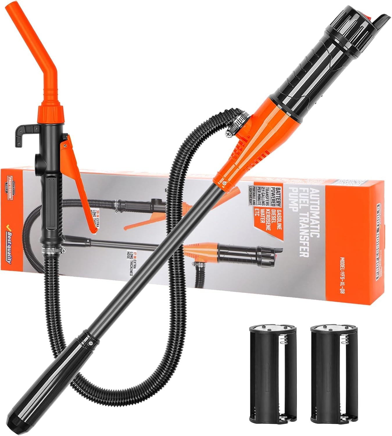 2025 Upgraded Portable Power Pump, Battery Operated Electric Siphon Pump, Hand Fuel Transfer Pump, Portable Battery Pump for Gas