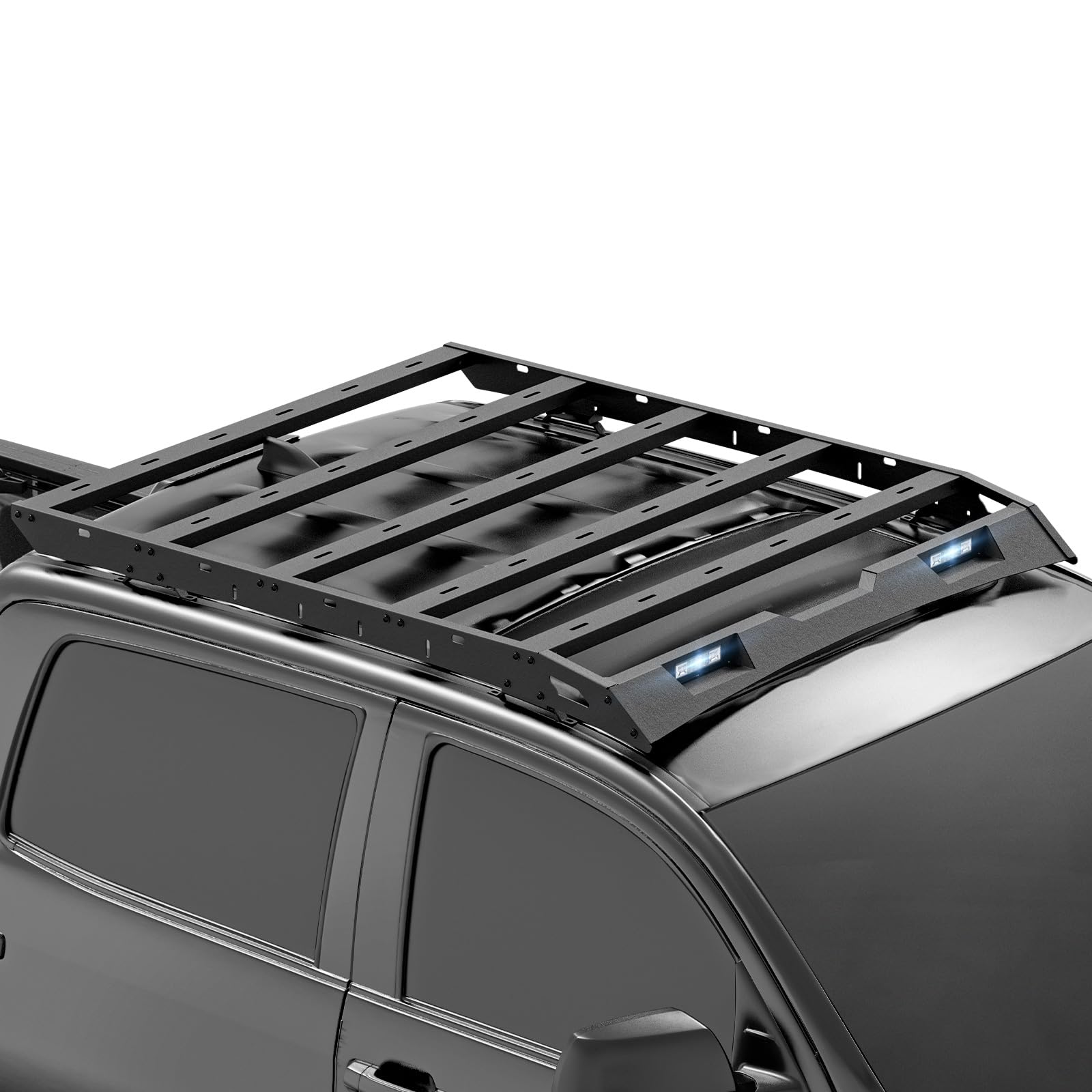 YZONA for Tundra Crew Max Roof Rack Cargo Basket Compatible with 2007-2021 Toyota Tundra CrewMax Cab with 2 LED Lights, Rooftop 