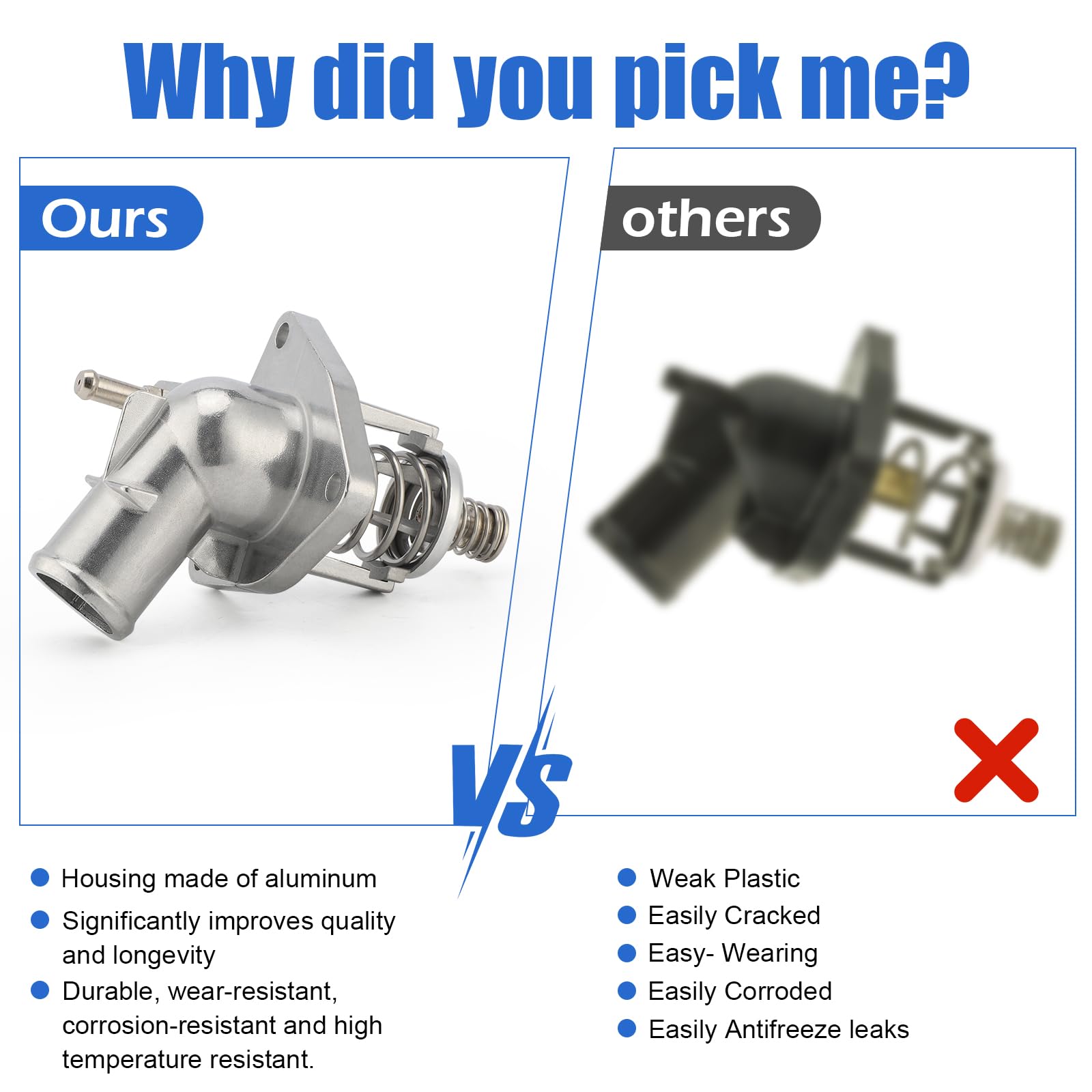 Upgrade Aluminium Thermostat Housing Assembly for Cadillac Escalade ESV 2015-2020 GMC Sierra 1500 Yukon 2014-2020 Chevrolet Silv