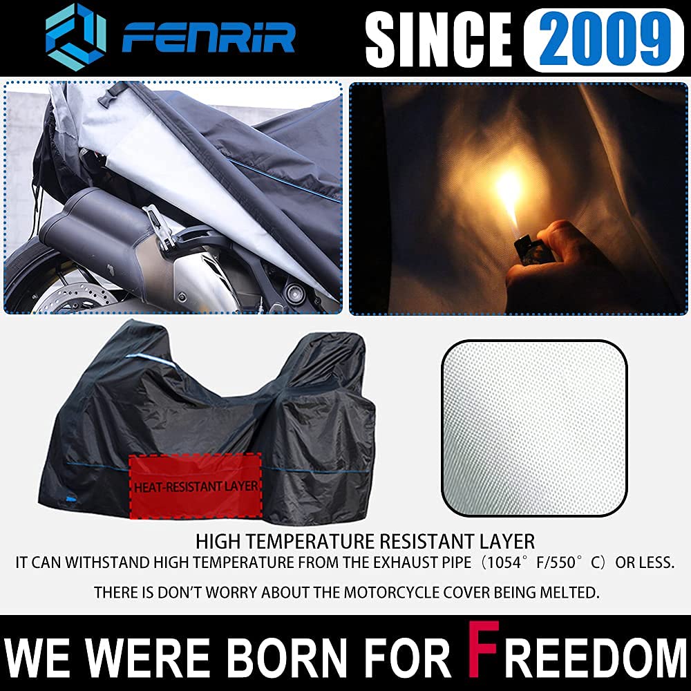 Fenrir 420D 90''Inch Motorcycle Cover Waterproof Outdoor Storage For Adventure R1250Gs R1300Gs Klr650 Versys Africa Twin Transal