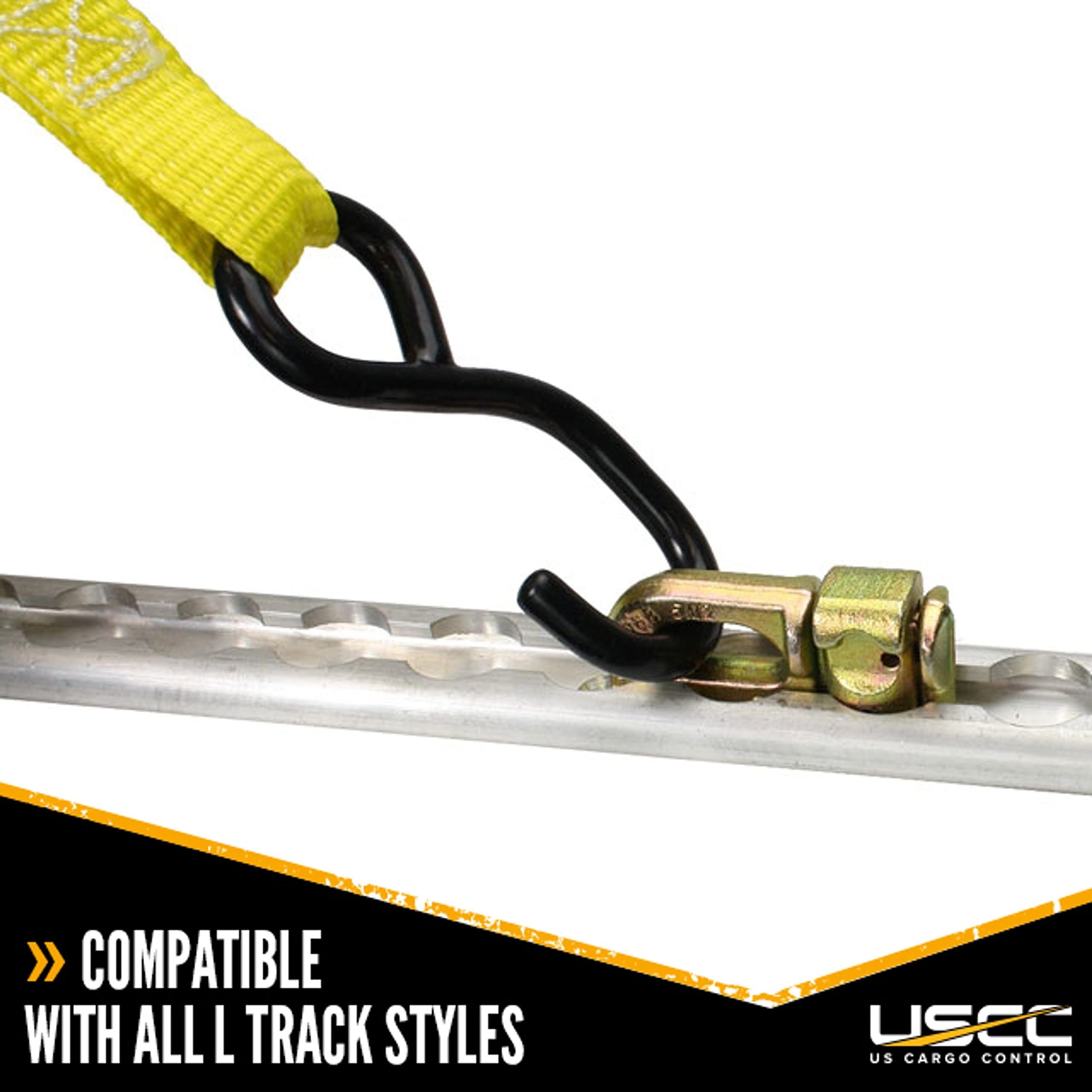 US Cargo Control L Track Double Stud Fitting, Use with L Track Rails in Your Truck, Van, Or Trailer to Create Instant Tie-Down A