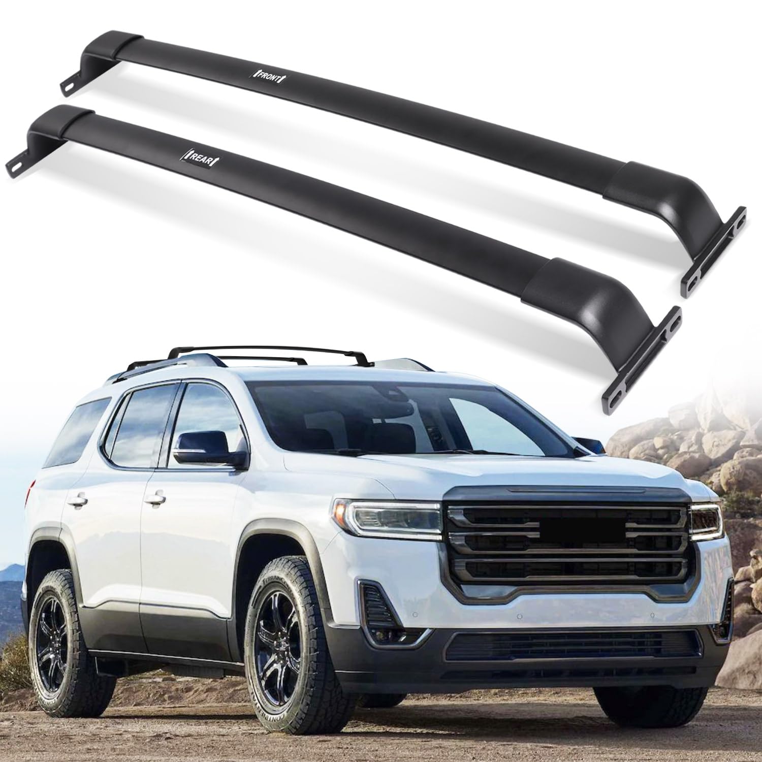 Auxpacbo 220 Lbs Roof Rack Cross Bars Fit For Gmc Acadia 2017 2018 2019 2020 2021 2022 2023 Black Crossbars Luggage Carrier Bars