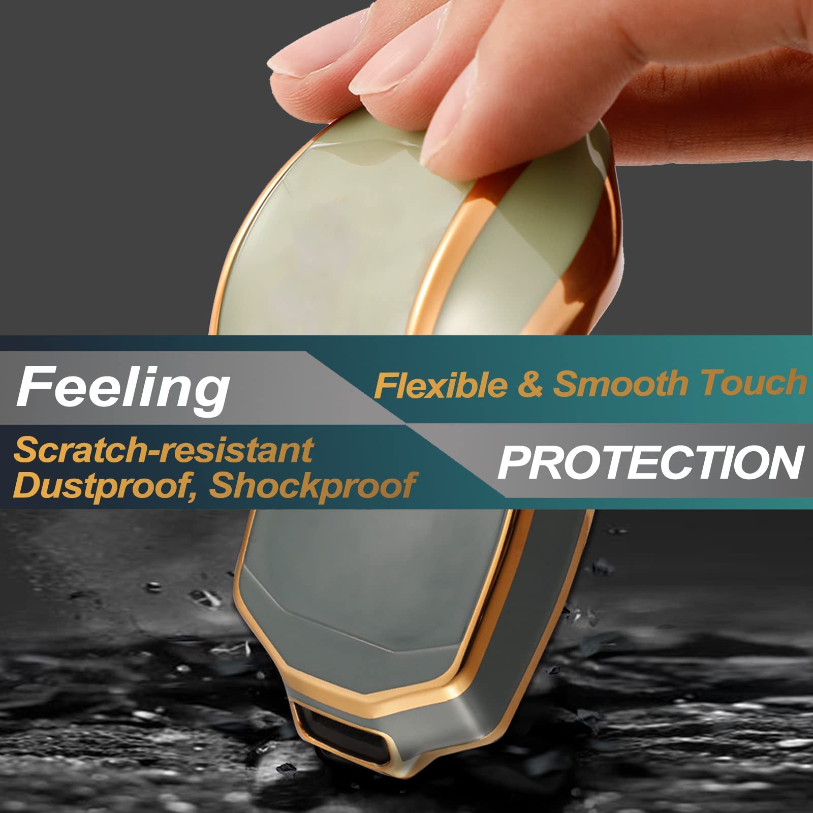 Feyoun Key Fob Cover Compatible With Mercedes Benz Cls Cla Clk Gl R Slk Amg A B C S E G M Class Smart Tpu Remote Keyless Key Fob Case Protection Shell Accessories, White