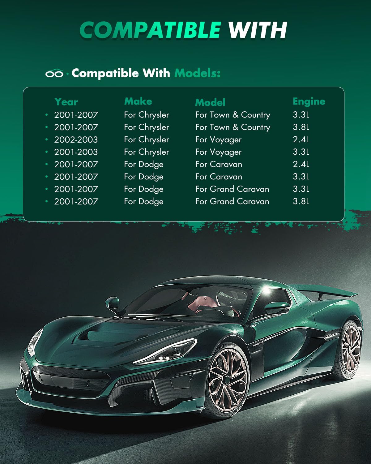 Scitoo D858 Semi-Metal Brake Pads Kits Rear Replacement For Chrysler Town & Country 2001-2007,For Chrysler Voyager 2001-2003,For