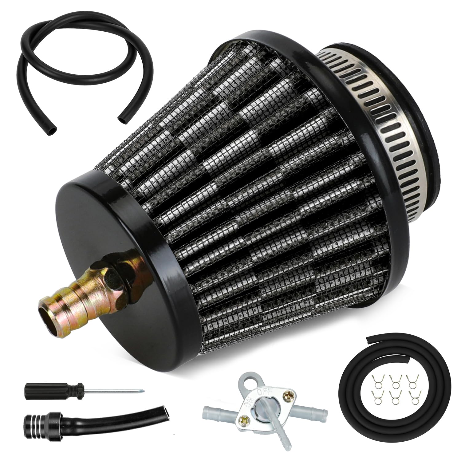 EOPOAYl 35mm (1-3/8'') Air Filter with Nipple Compatible with Taotao Coolster 125cc 110cc 90cc 70cc 50cc ATV Quad 4 Wheeler Baja