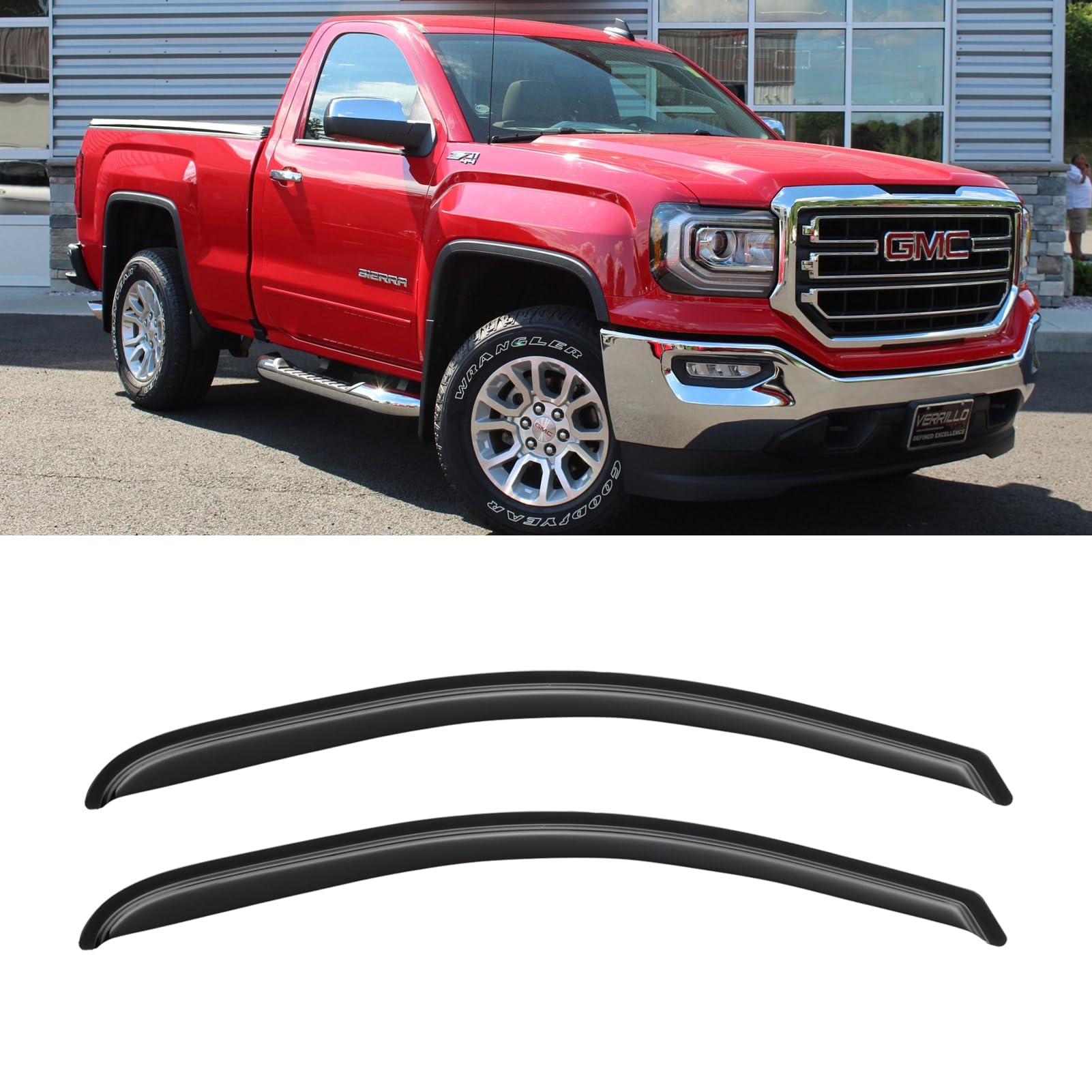 Cxdar Window Rain Guards For 2014-2018 Chevy Silverado/Gmc Sierra 1500 Regular Cab, Out-Channel Window Visors Vent Guard Shade D