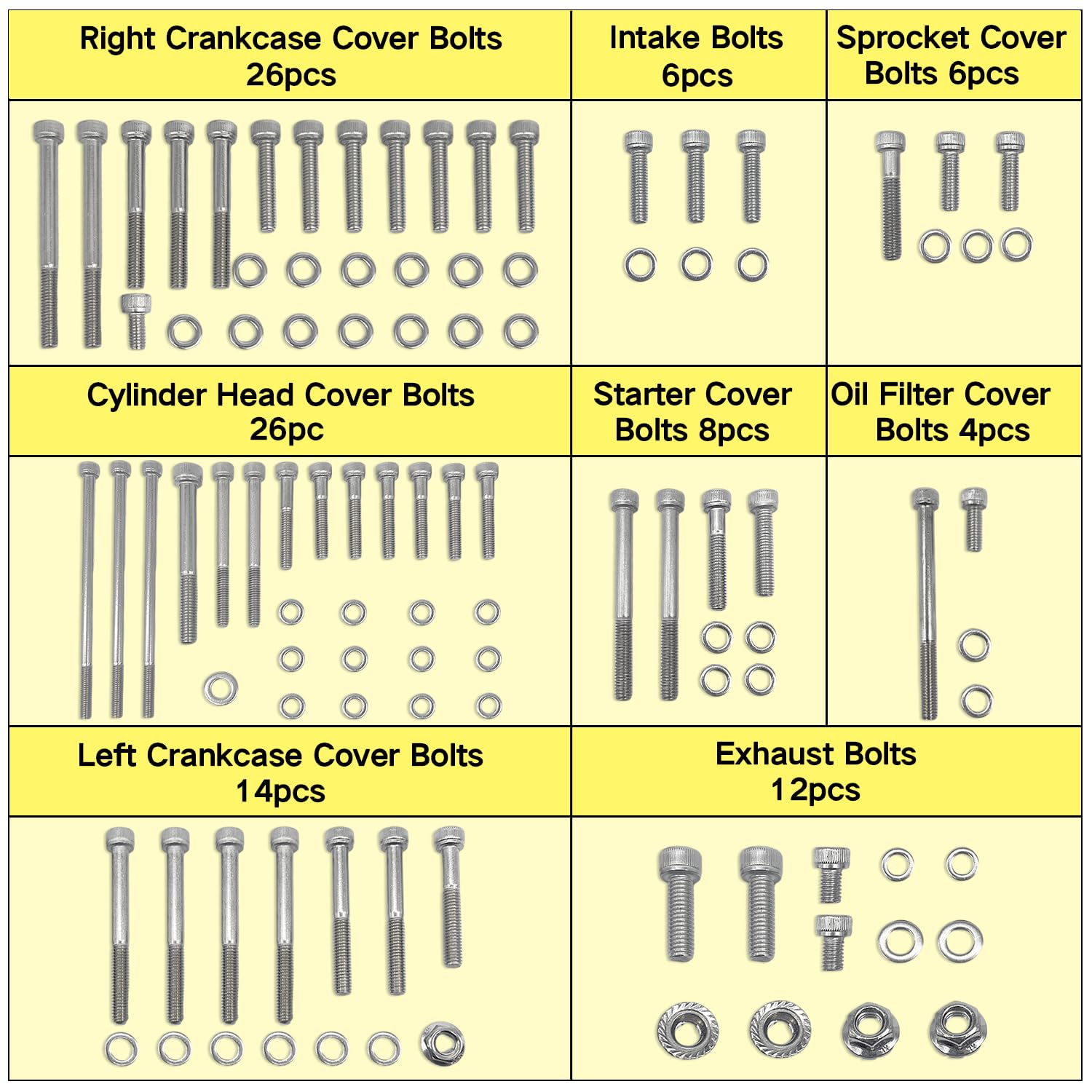 BIGLKNM 102pcs Engine Bolt Screw Kit Set for Honda TRX400EX 400EX 400X SPORTRAX, Car Replacement Accessories Compatible with Hon