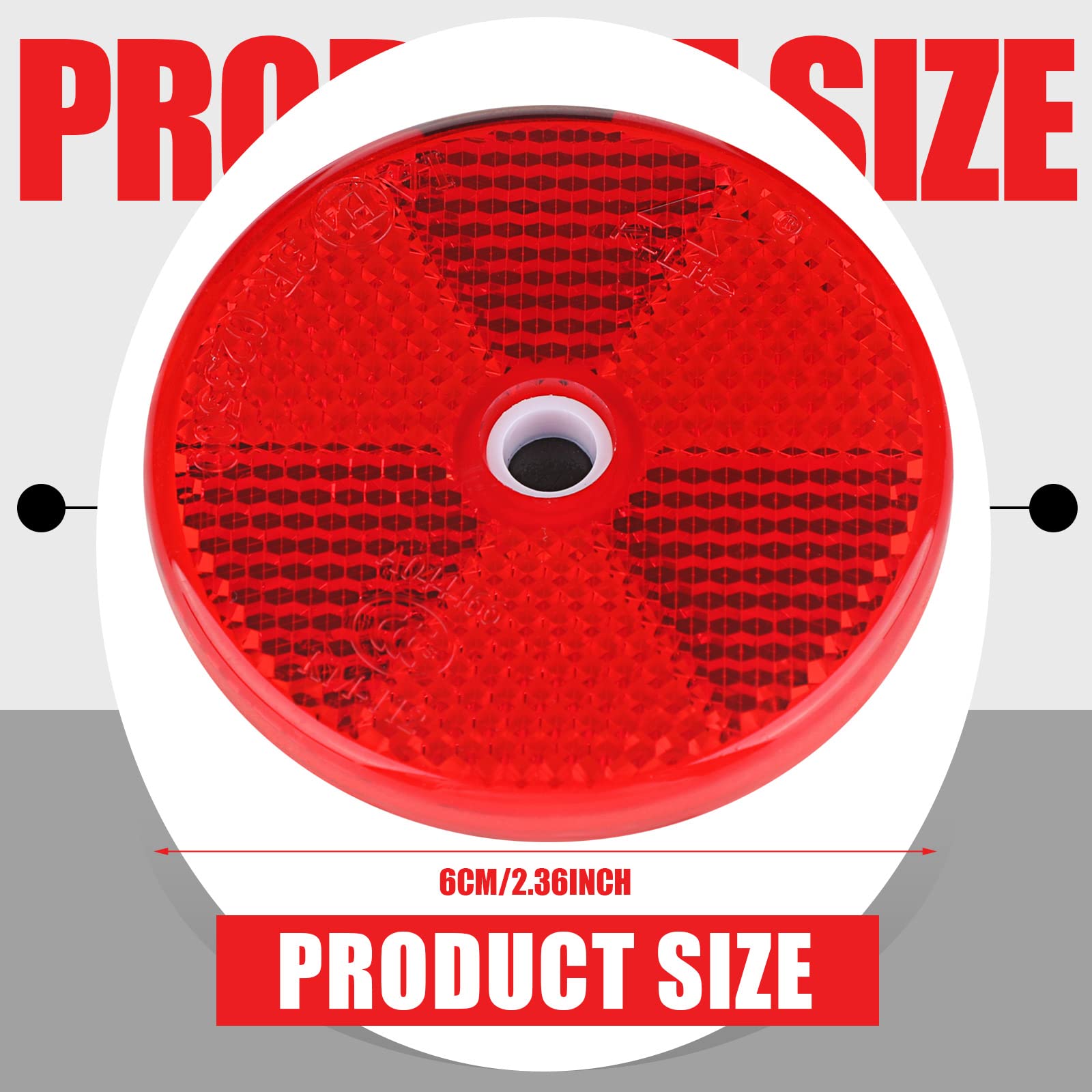 Kingdder 96 Pcs Front Reflector Round Reflector For Driveway Fence Gate Posts Trailers Safety Reflectors With Center Mounting Ho