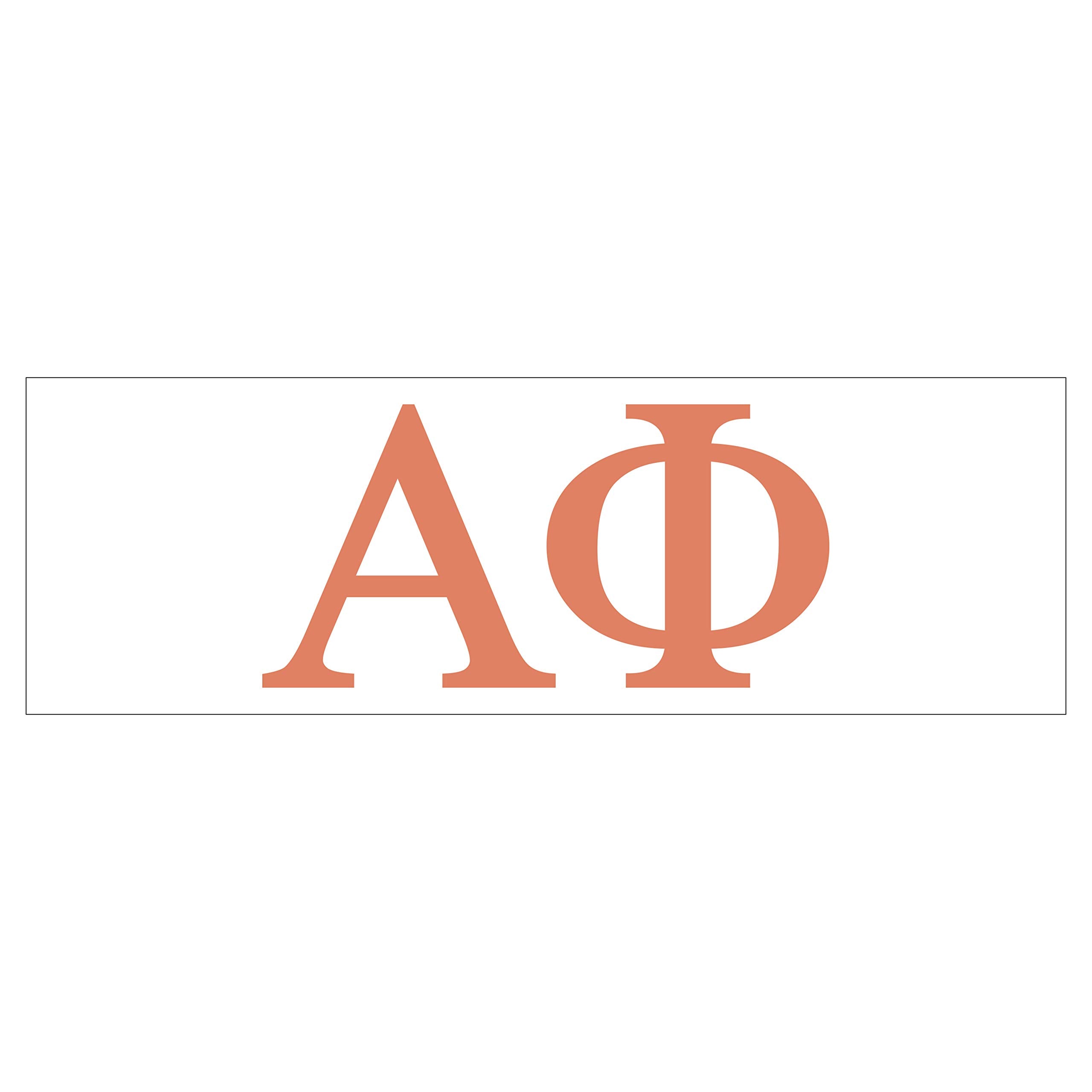 Pro-Graphx Alpha Phi Greek Sorority Sticker Decal, 2.5 Inches Tall, Coral
