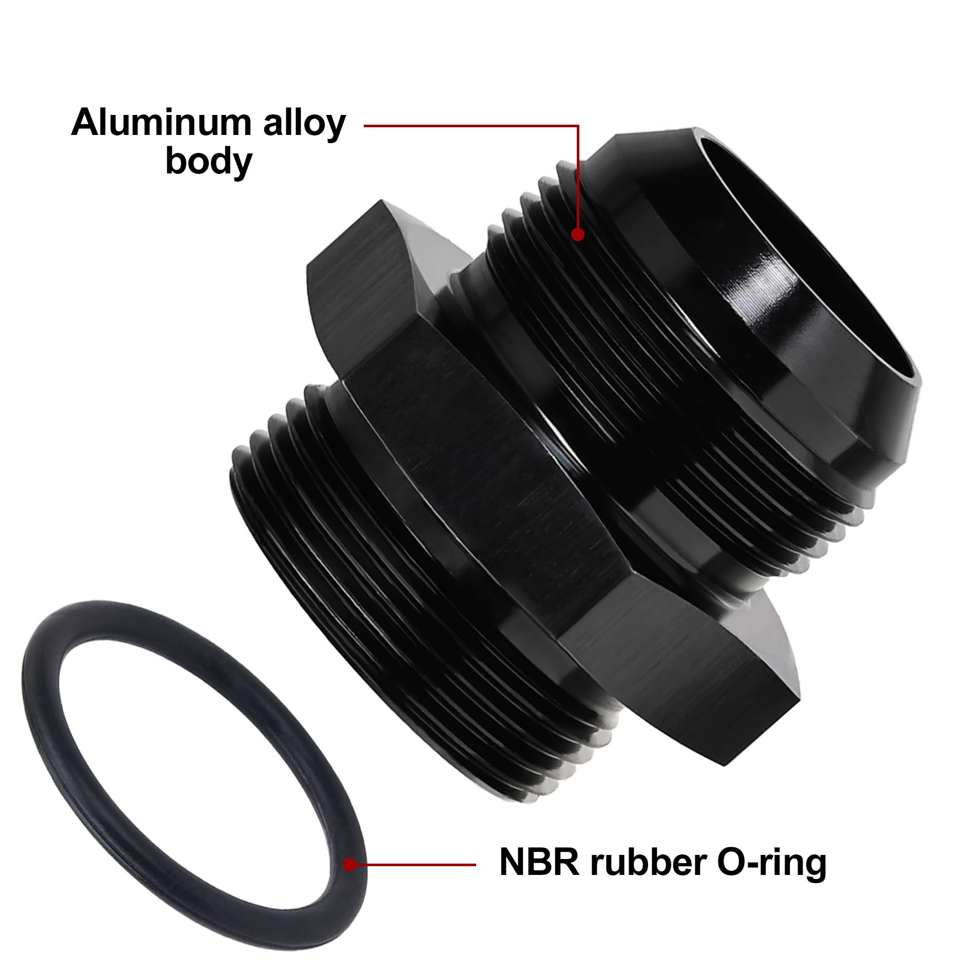 Evil Energy 20An Flare To 20An Orb Male Fuel Rail Adapter Fitting Black