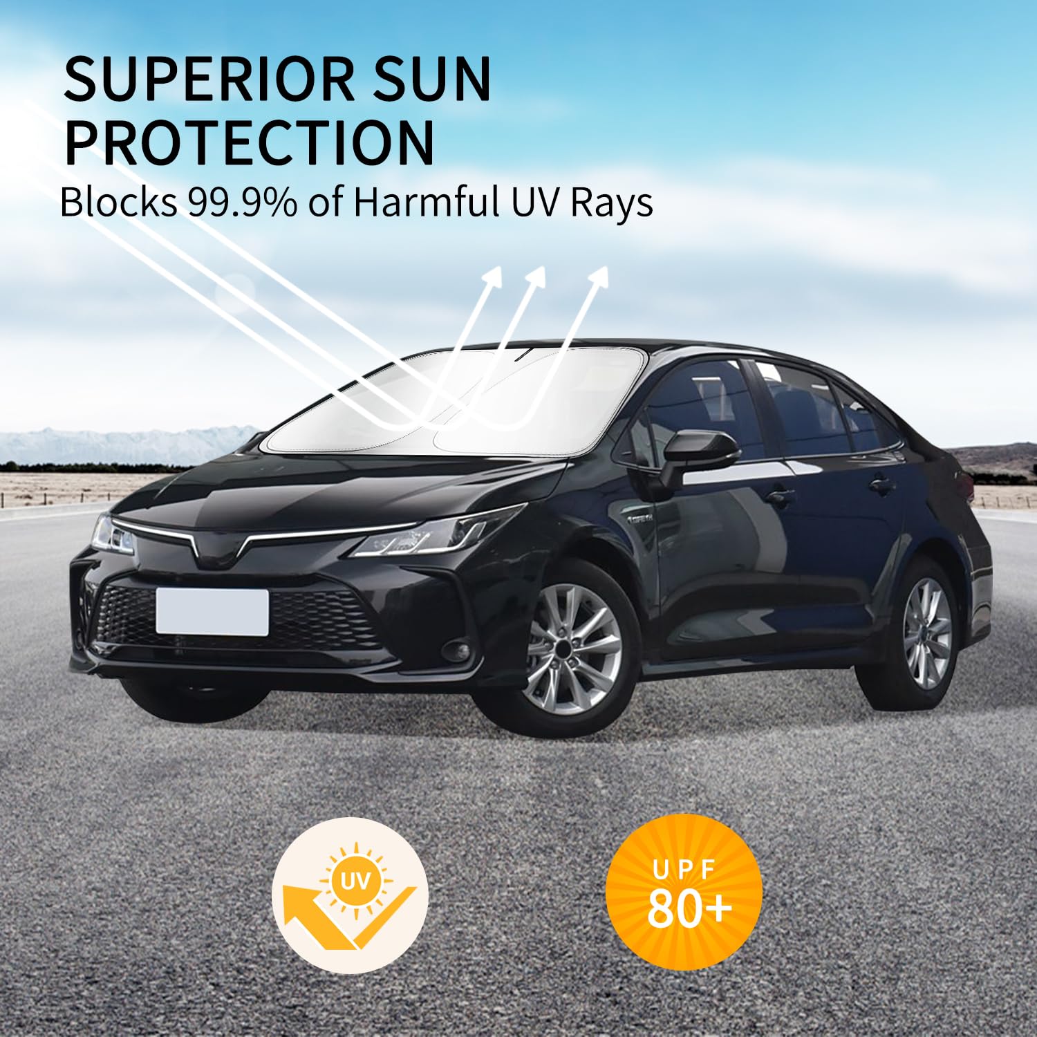 Kboise 2025 Upgrade Professional Windshield Sun Shade For Toyota Corolla 2019-2025, Innovative No-Light-Pass Technology For Maxi