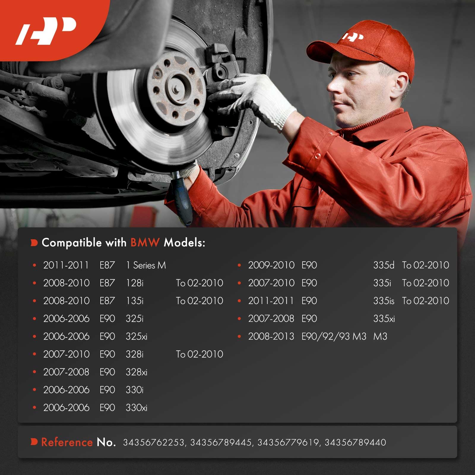 A-Premium Front & Rear Disc Brake Pad Wear Sensors for BMW 325i, 328i, 330i, 335i, M3 - 2-PC Set