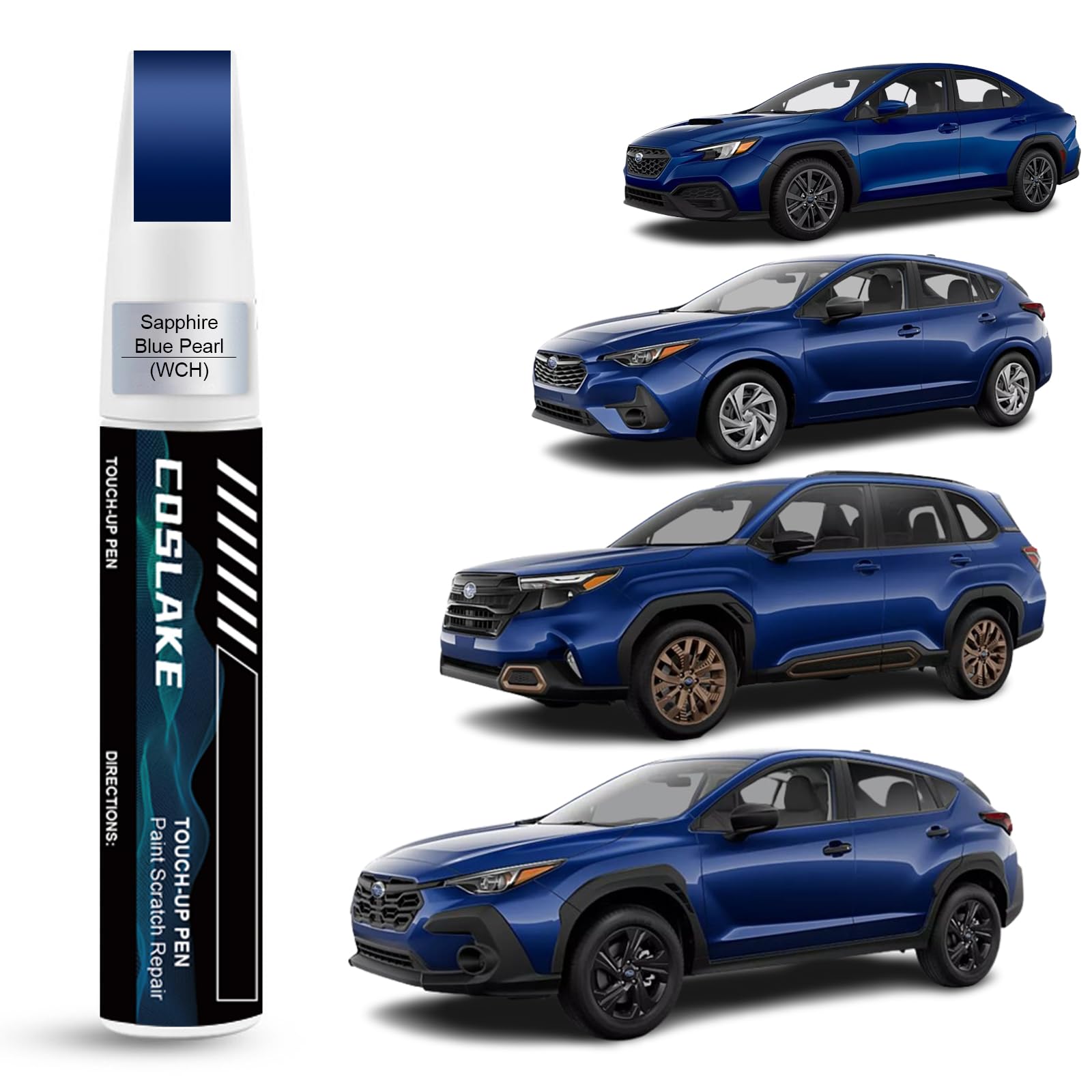 Coslake Car Touch Up Paint(Sapphire Blue Pearl(Wch)) For Subaru, Car Paint Scratch Repair Kit, Quick & Easy Solution To Repair,