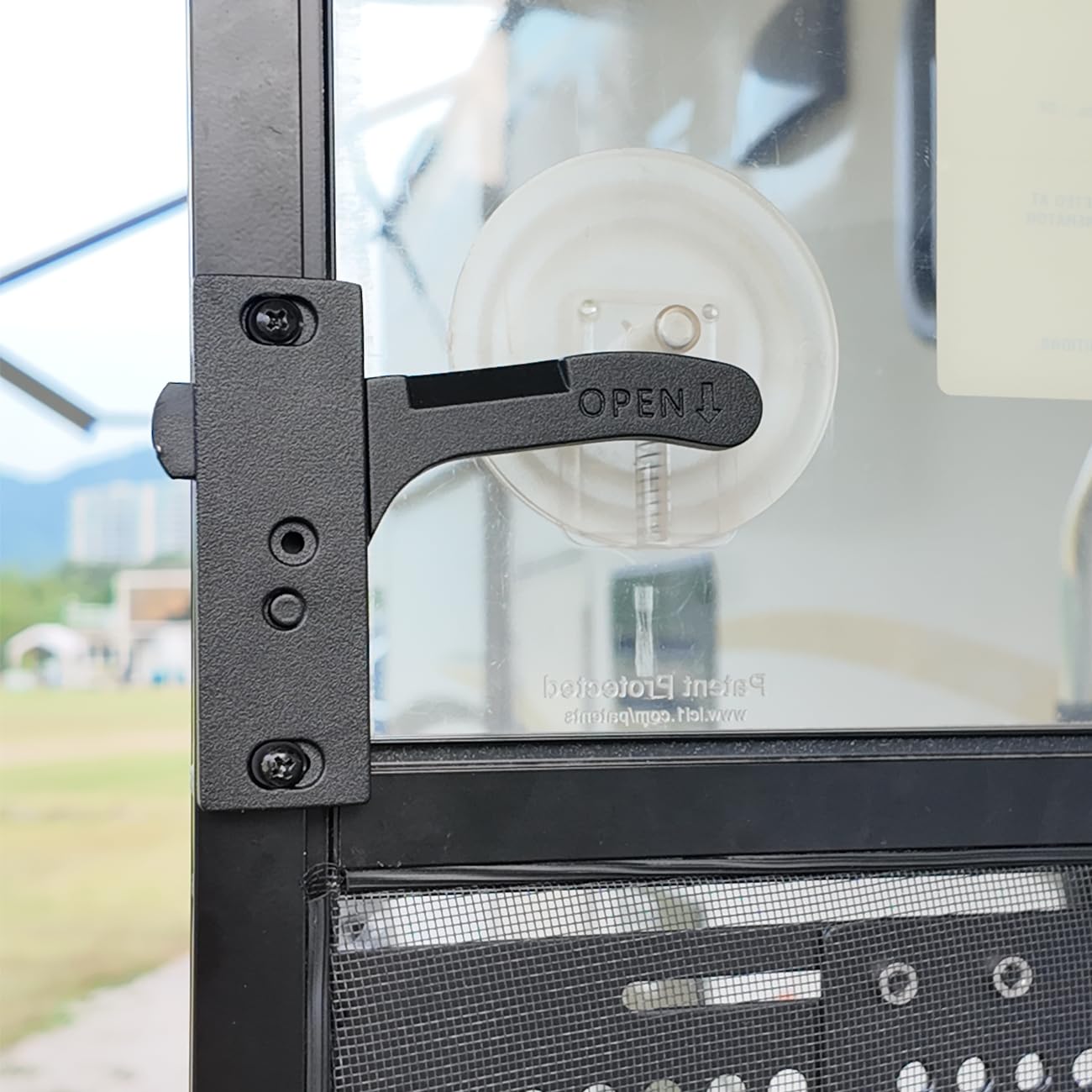 Safoner Aluminum RV Screen Door Latch Right Handle Replacement Kit for Travel Trailer, Camper, Motorhome- RV Accessories for Ins