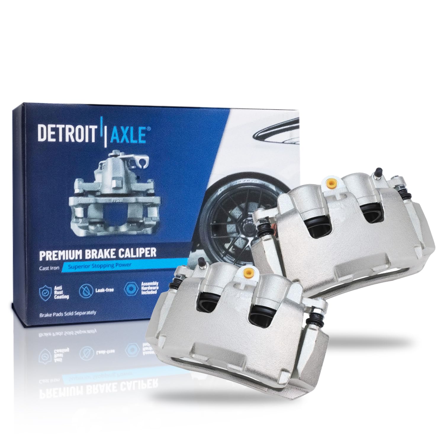 Detroit Axle - Front 2pc Brake Calipers for 06-08 Ram 1500, 05-08 Dodge Dakota, 06-09 Mitsubishi Raider, 2 Disc Brake Calipers 2