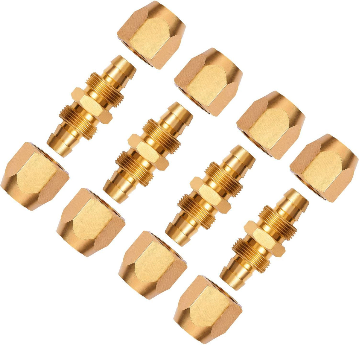 Pronese 4 Pack Soild Brass Hpt Air Reusable Hose Splicer Repair Kit,Air Hose Fitting For 1/4-Inch Id Hose