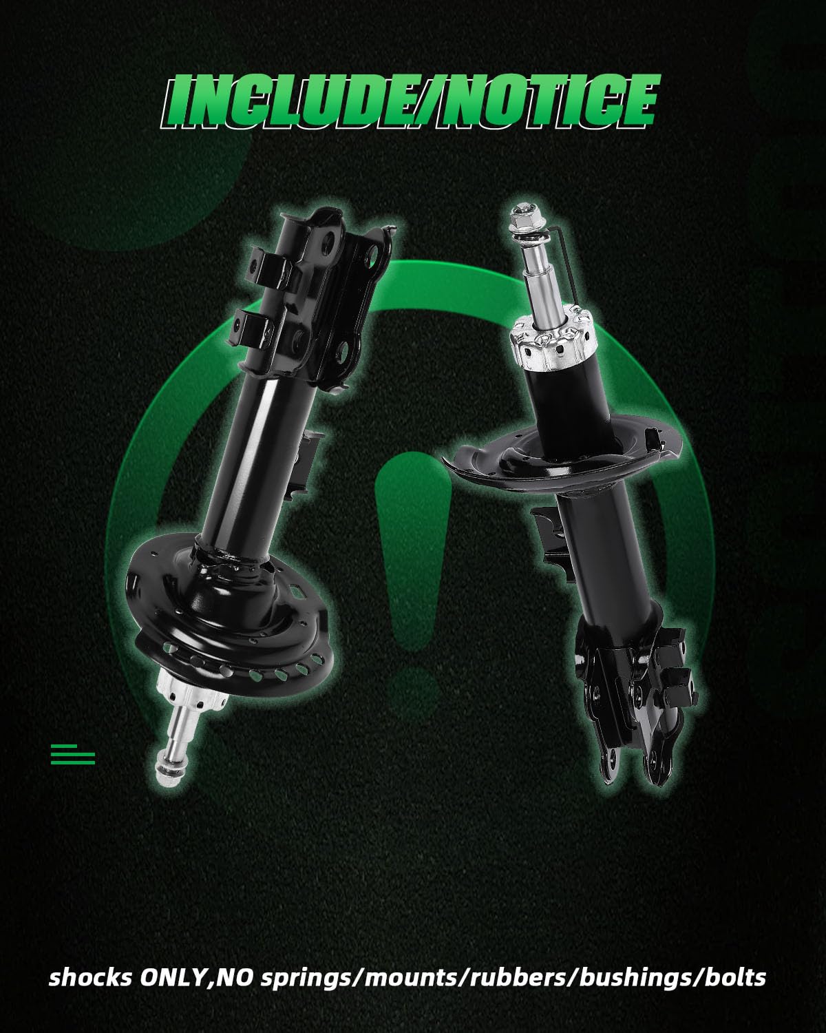 Scitoo - Front Shock Absorber For Hyundai Fits 2011 2012 2013 2014 2015 2016 For Hyundai Elantra,2013 2014 For Hyundai Elantra Coupe Shocks 333618 72709 333617 72708 Struts - 2Pc Set